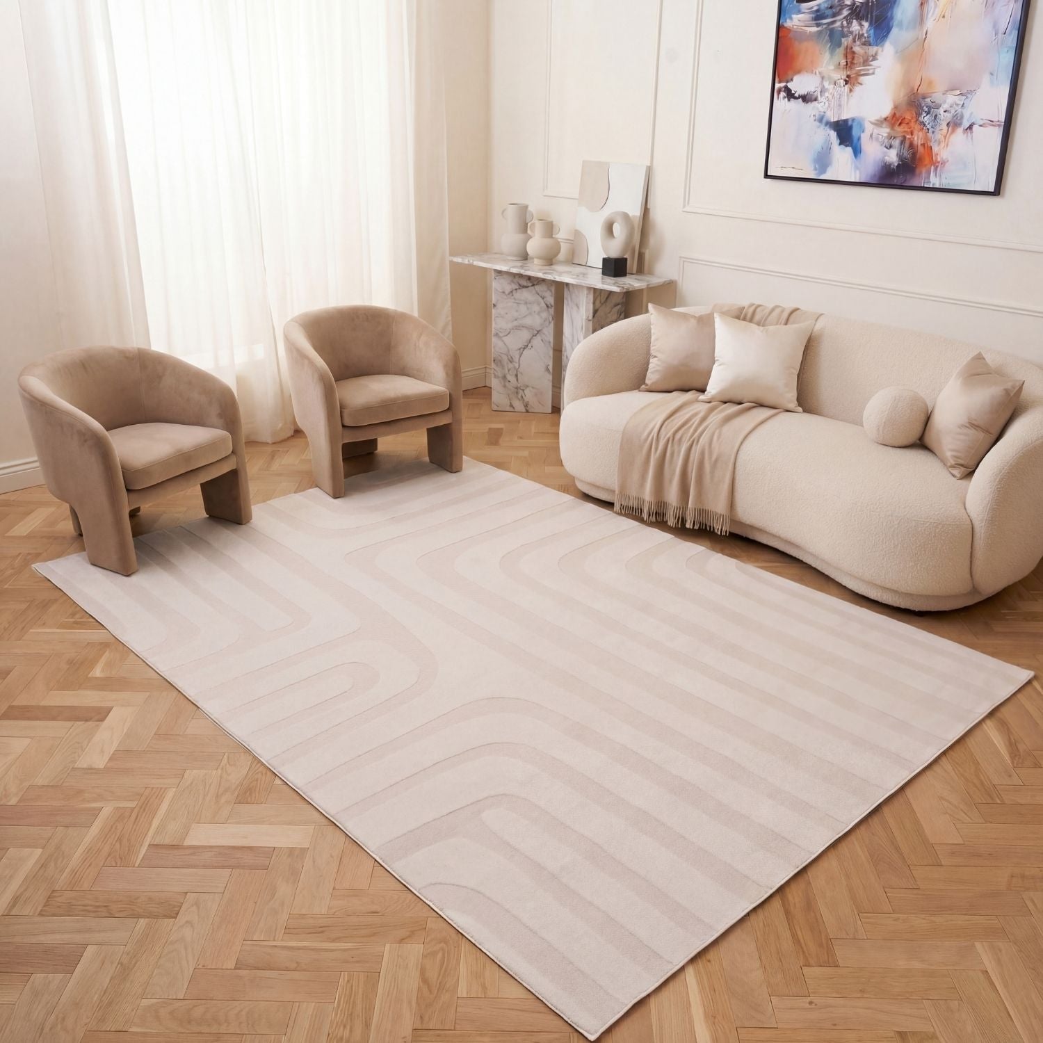 Loft Geometric Cream Rug - PN Home