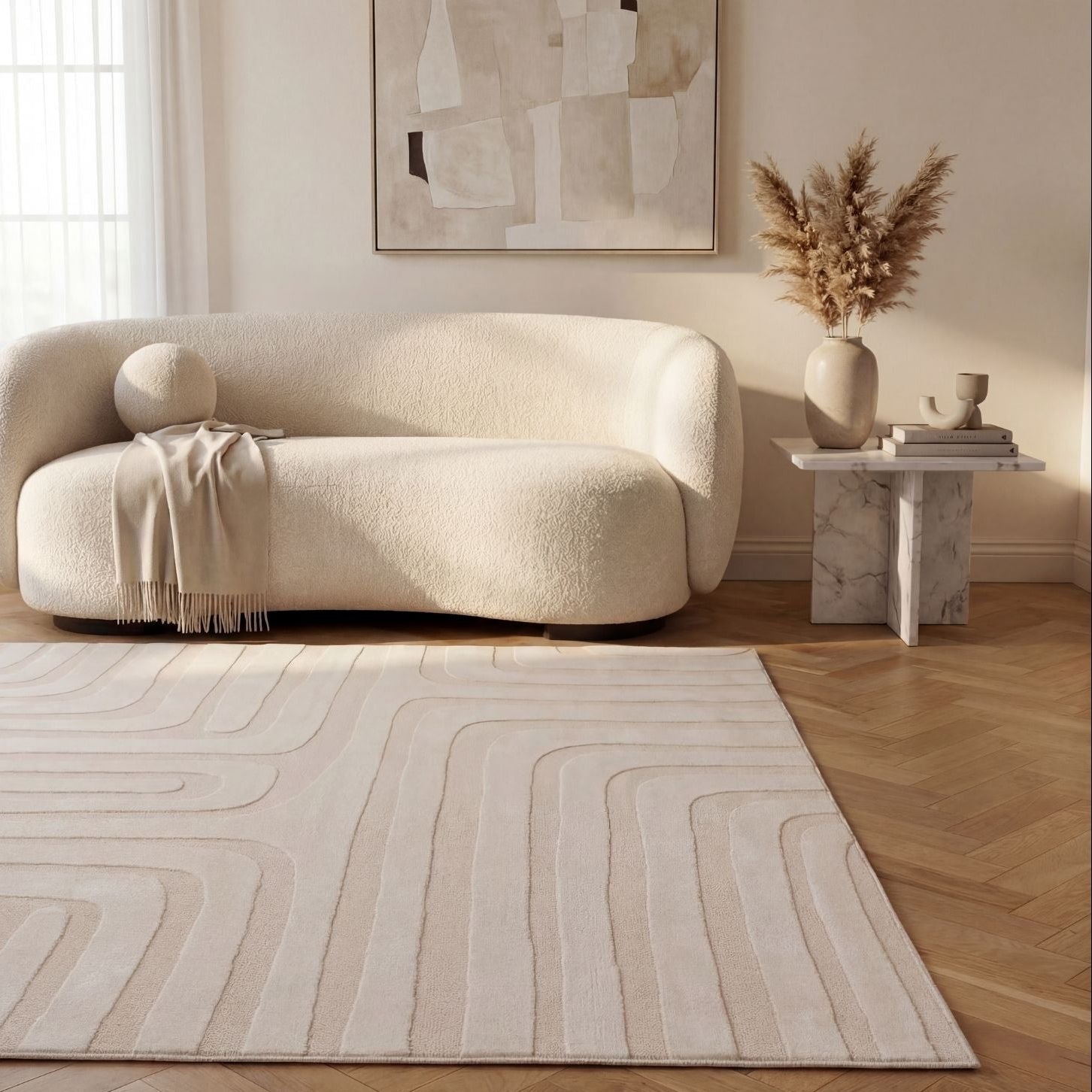 Loft Geometric Cream Rug - PN Home