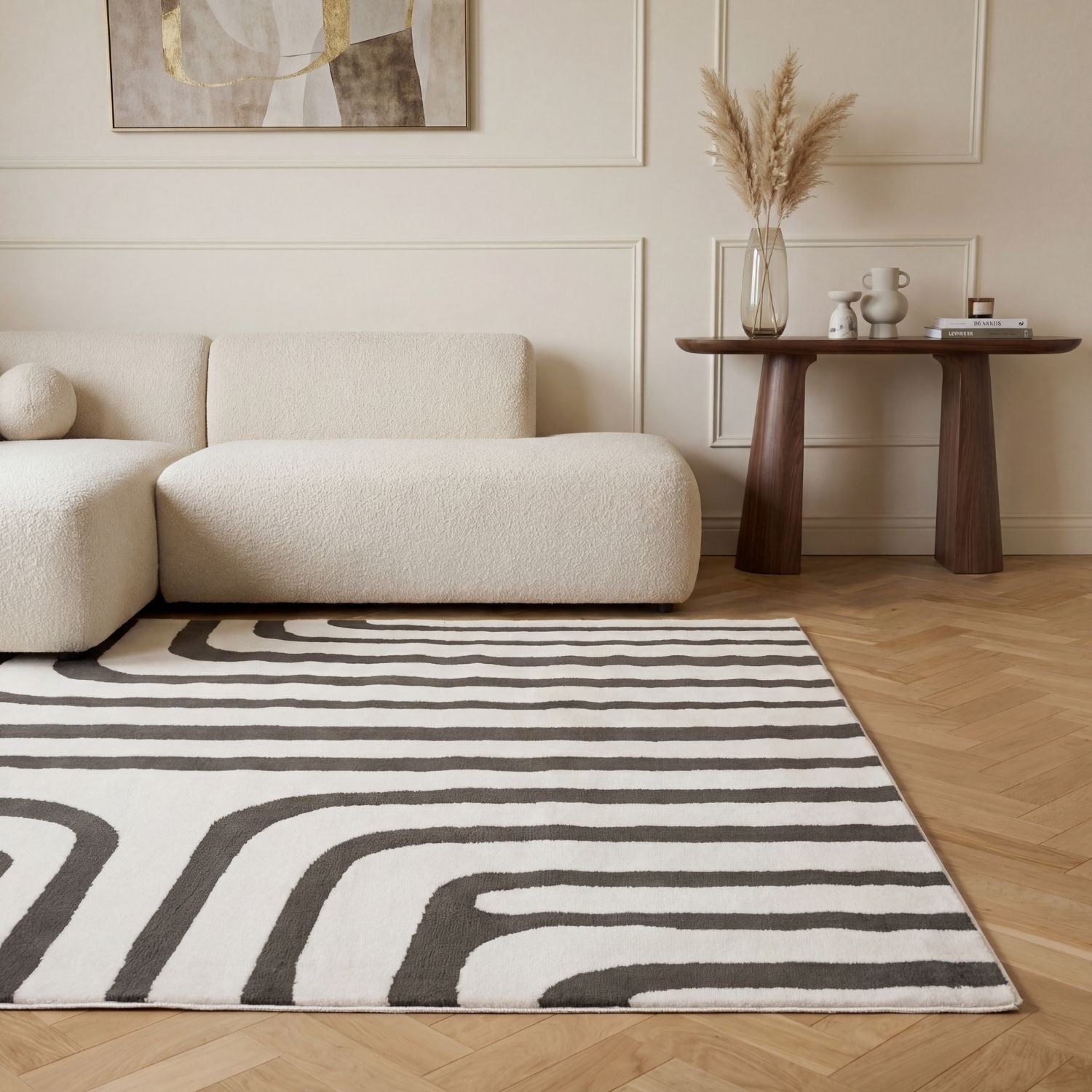 Loft Geometric Dark Grey Rug - PN Home