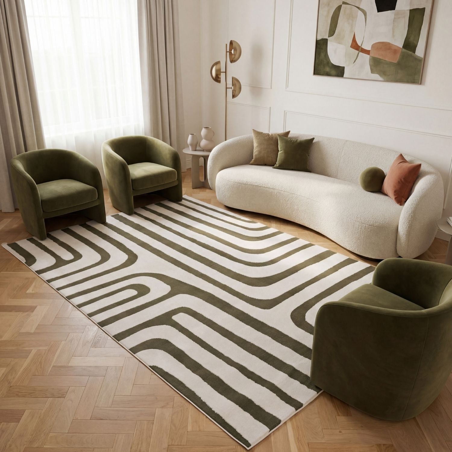 Loft Geometric Green Rug - PN Home