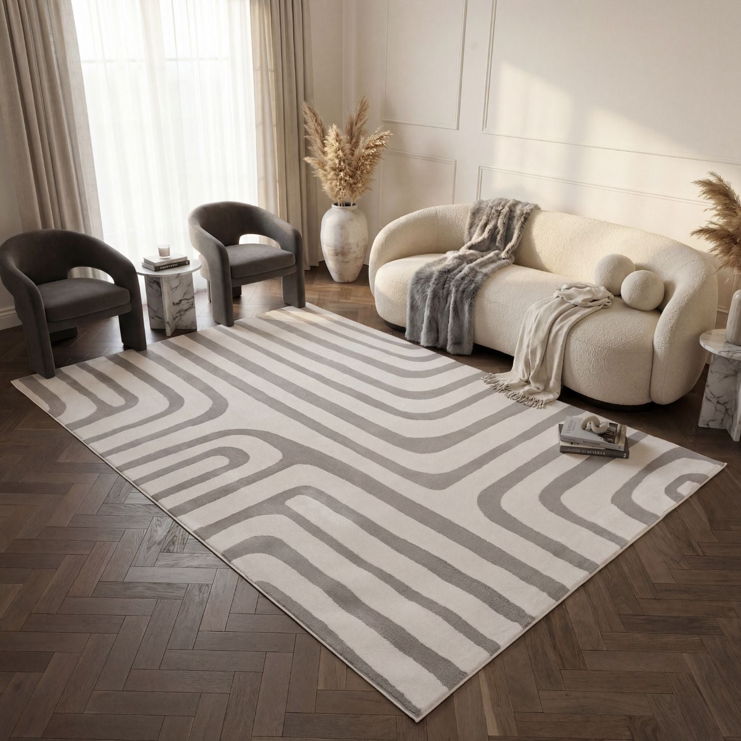 Loft Geometric Grey Rug - PN Home