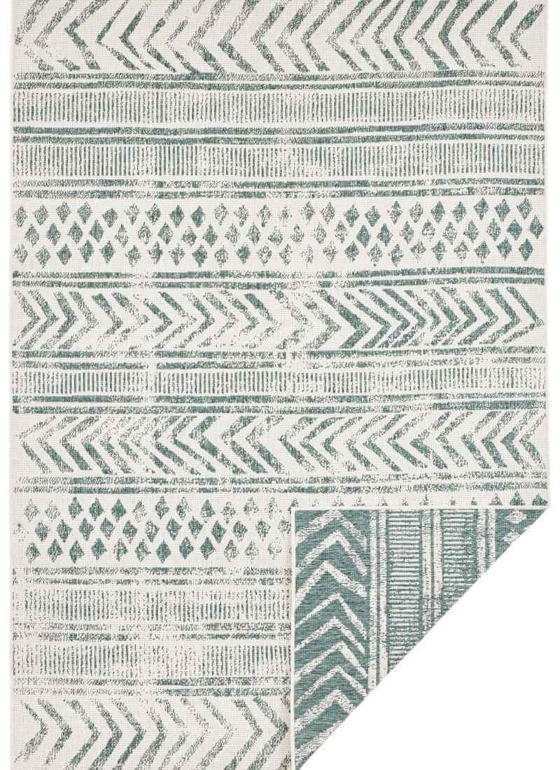 Indoor-Outdoor Reversible Geometric Green Rug - PN Home