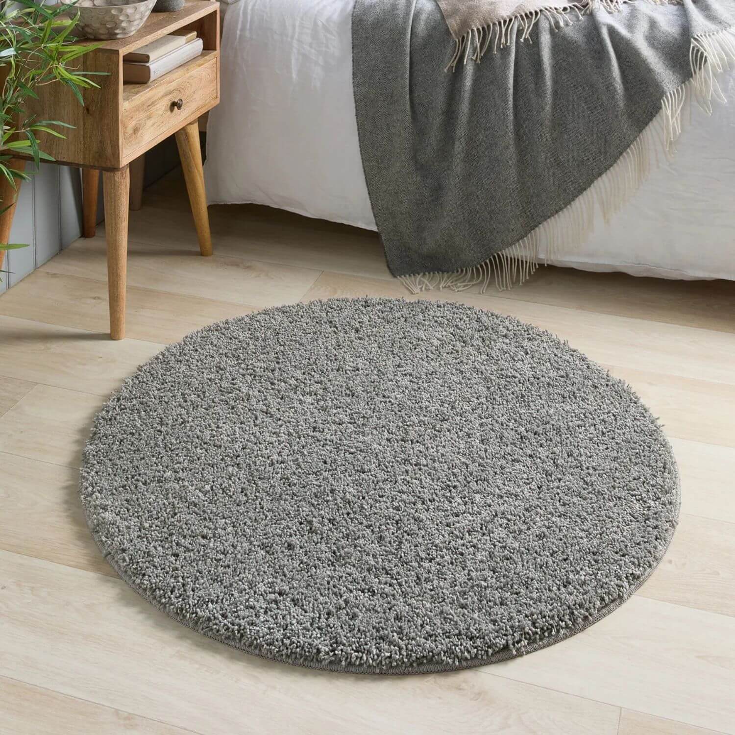 Washable Ghost Grey Shaggy Rug - PN Home