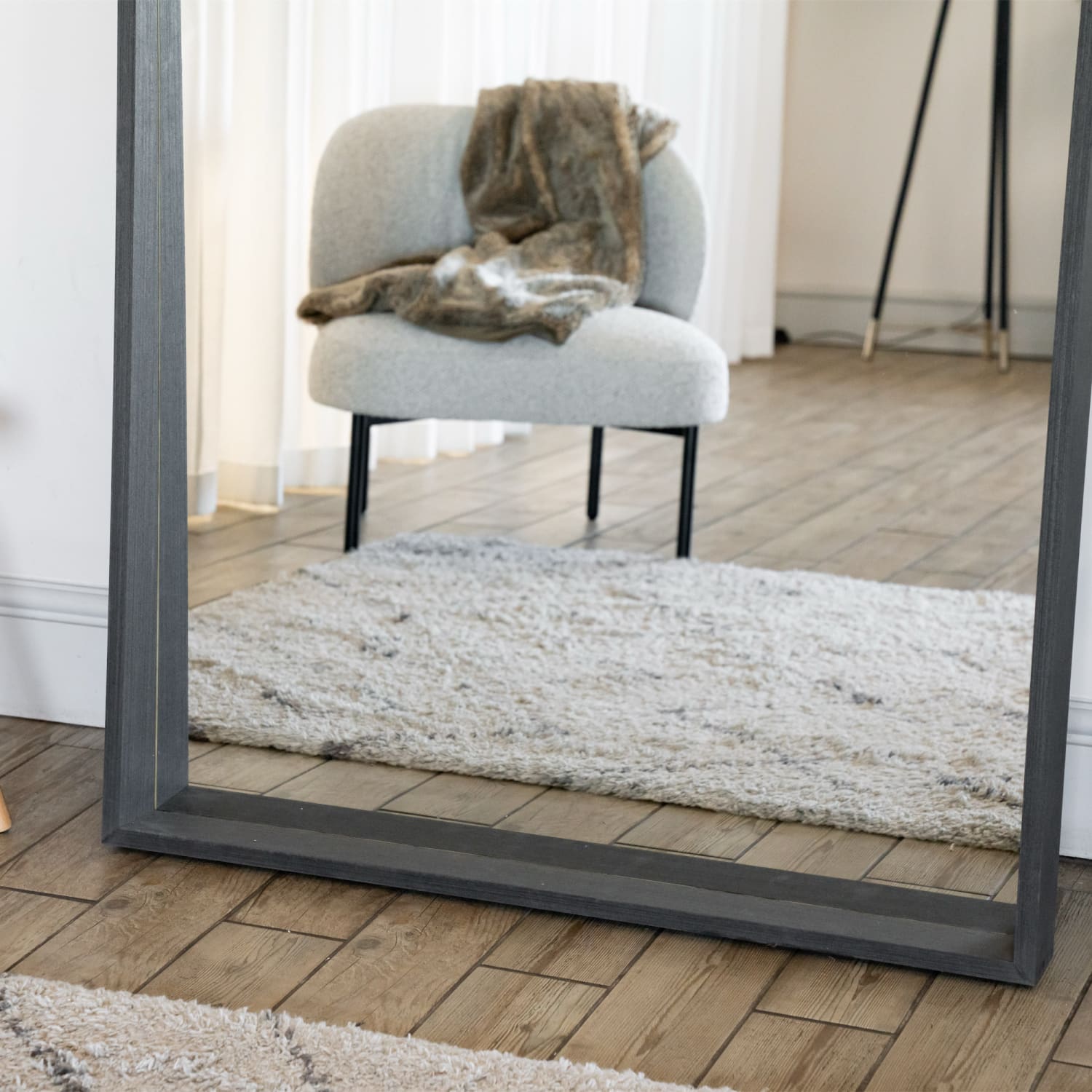 Hanaka - Full Length Black Oak Rectangle Mirror - 200cm x 100cm