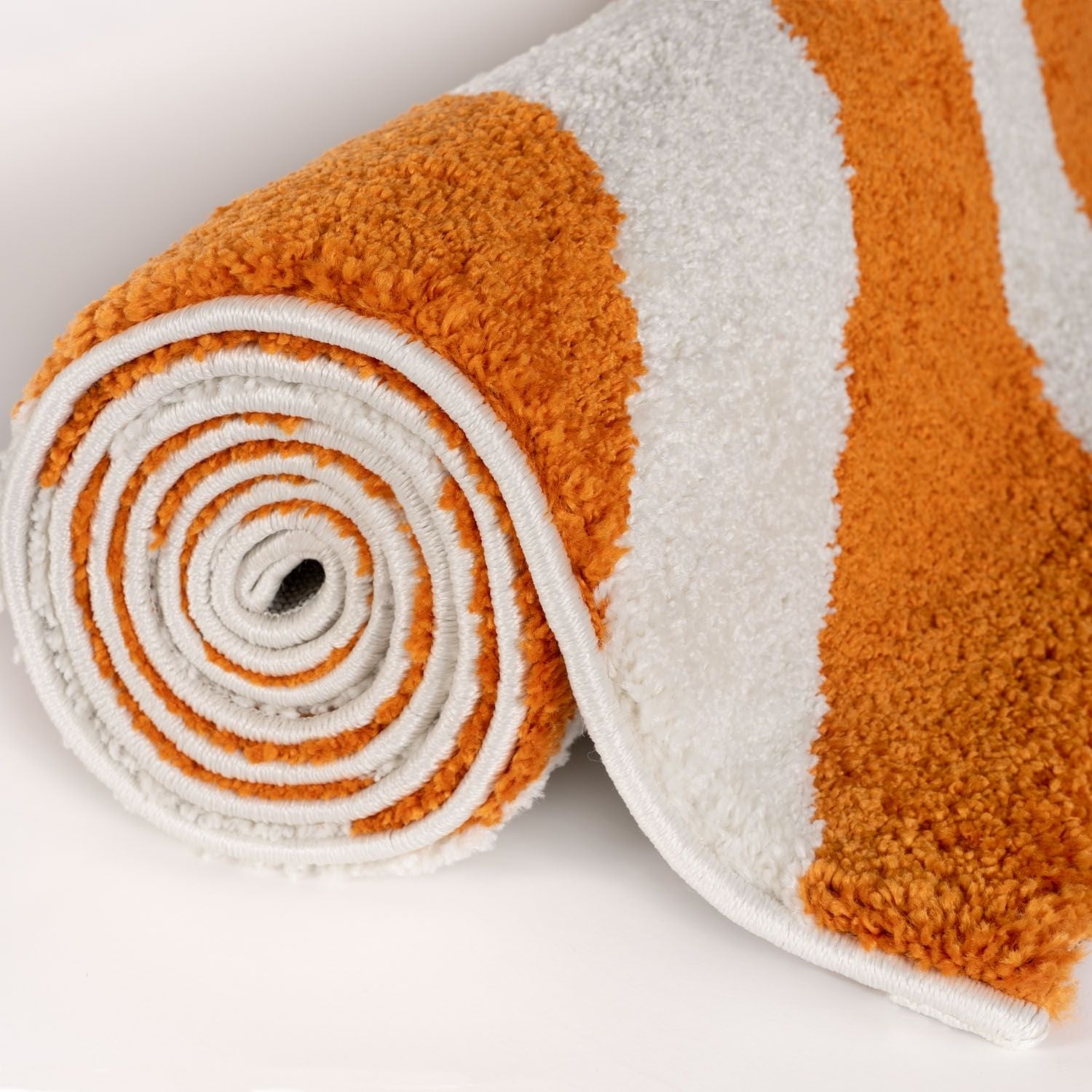 Joli Striped Orange & White Rug - PN Home