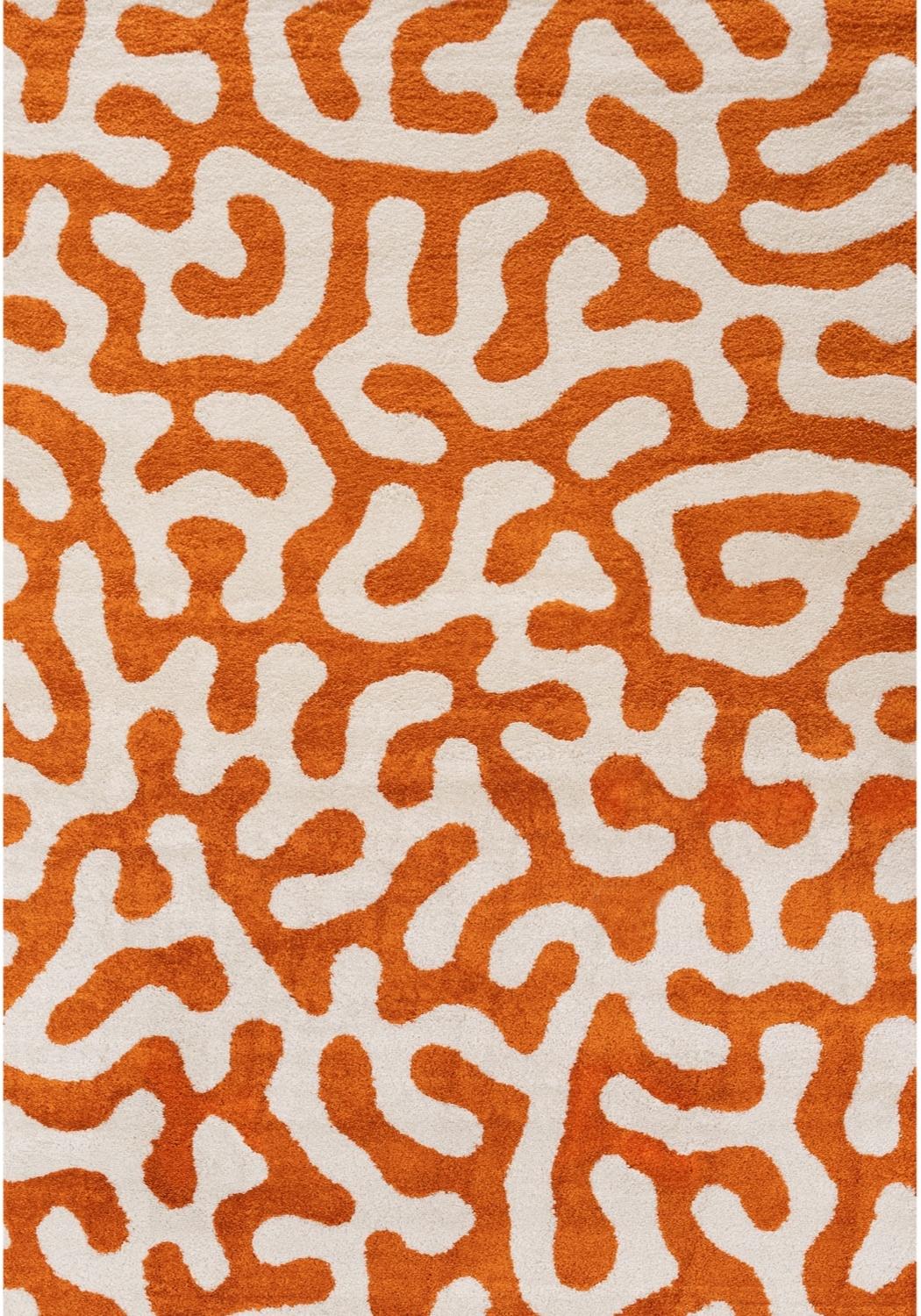 Joli Doodle Orange & White Rug - PN Home