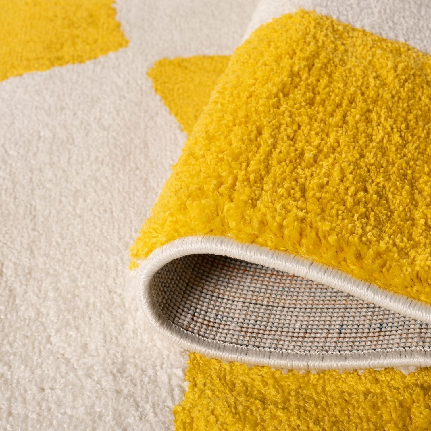 Joli Checkered Yellow & White Rug - PN Home