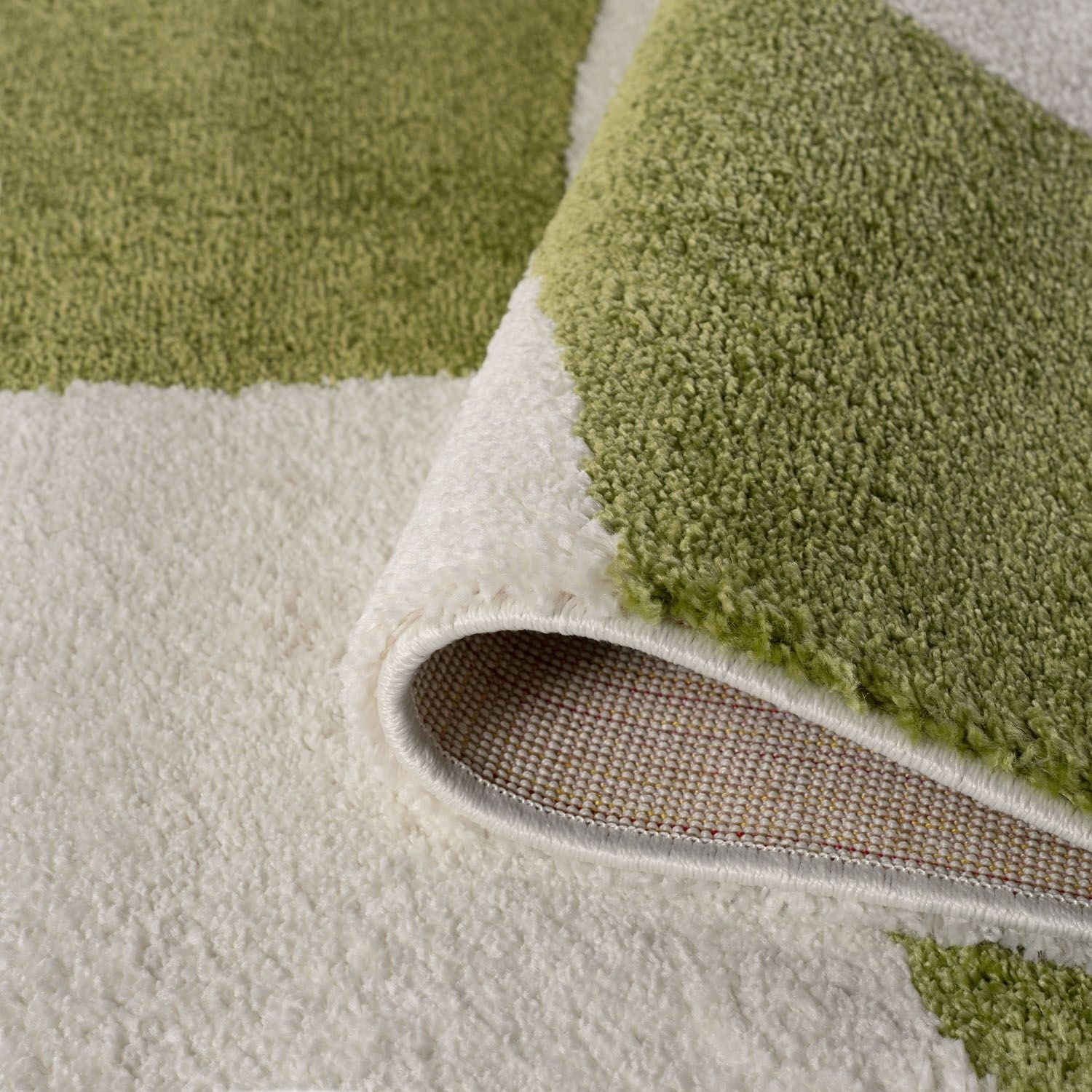 Joli Checkered Green & White Rug - PN Home