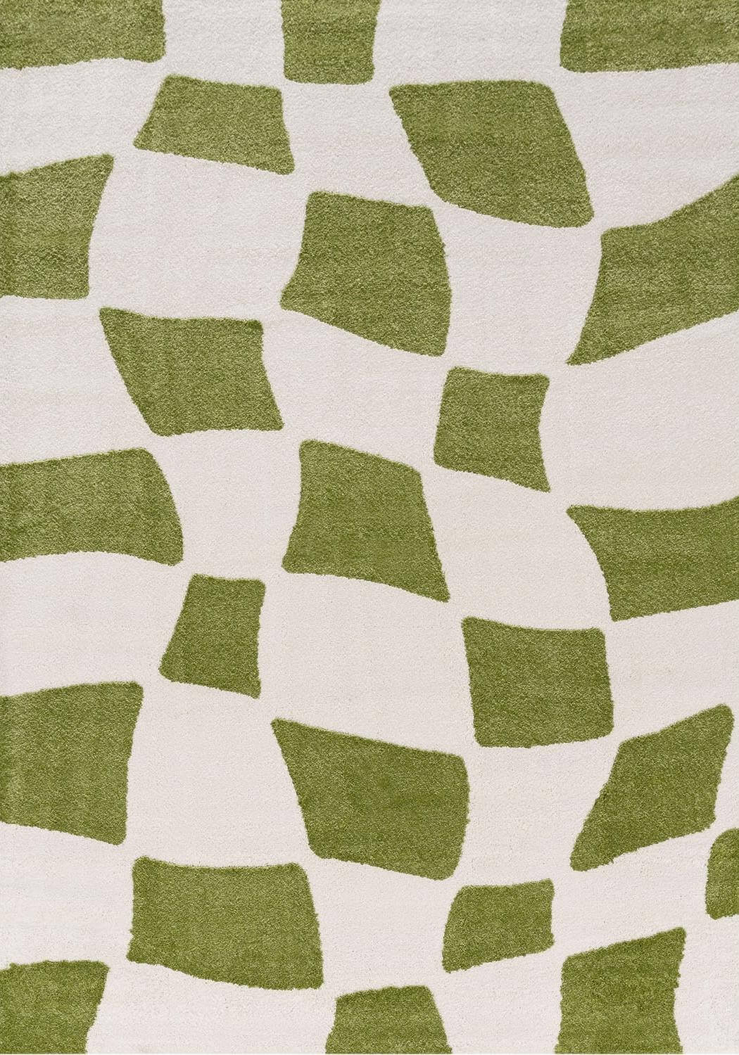 Joli Checkered Green & White Rug - PN Home