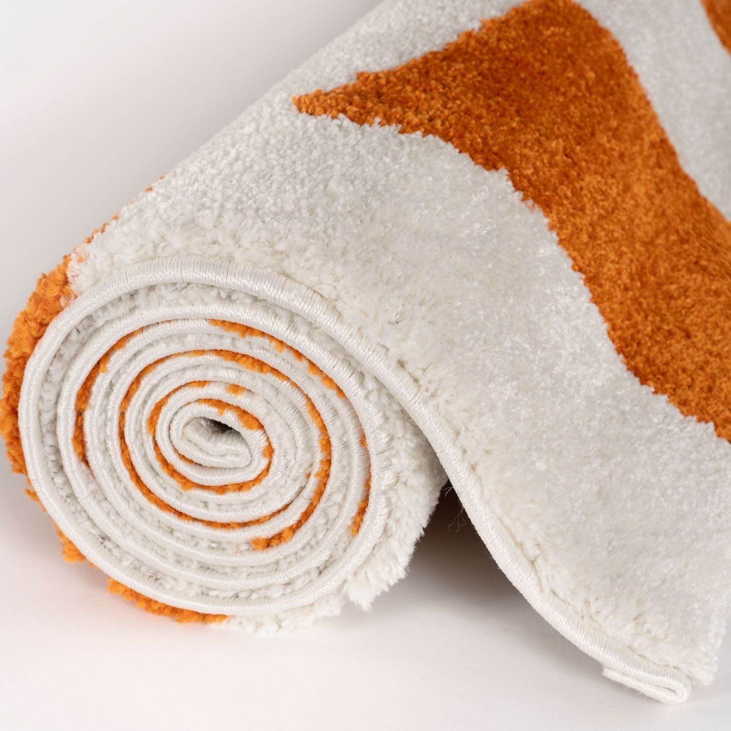 Joli Checkered Orange & White Rug - PN Home