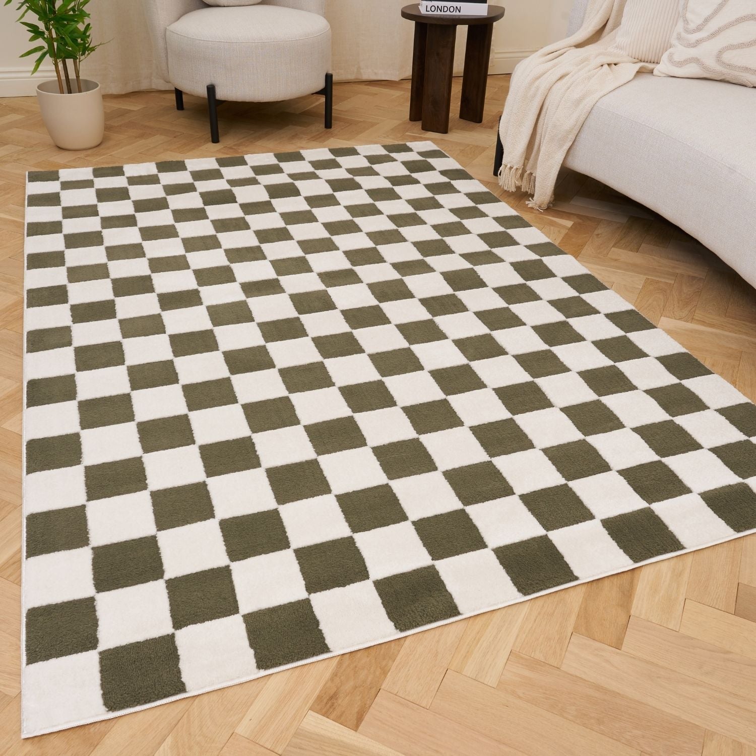 Loft Checkerboard Green Rug - PN Home