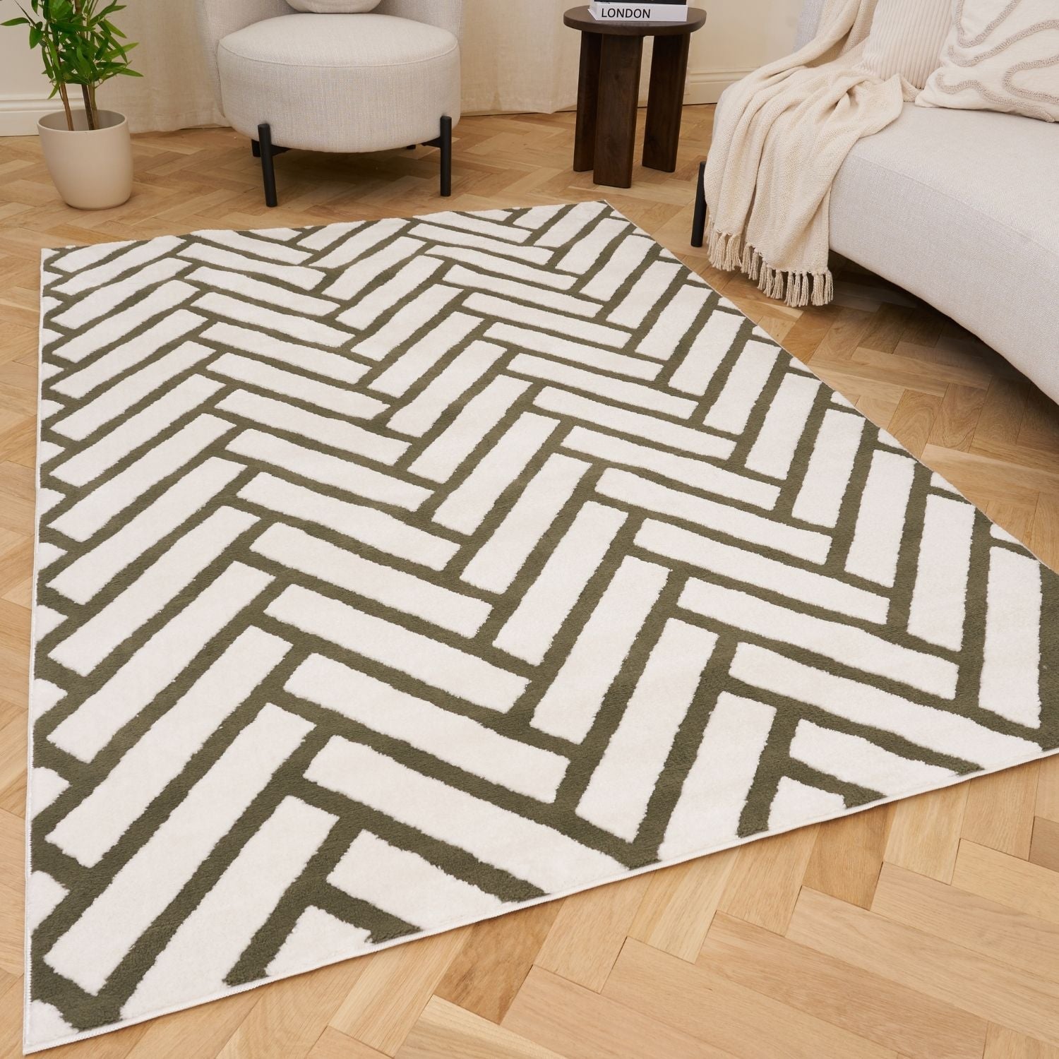 Loft Chevron Green Rug - PN Home