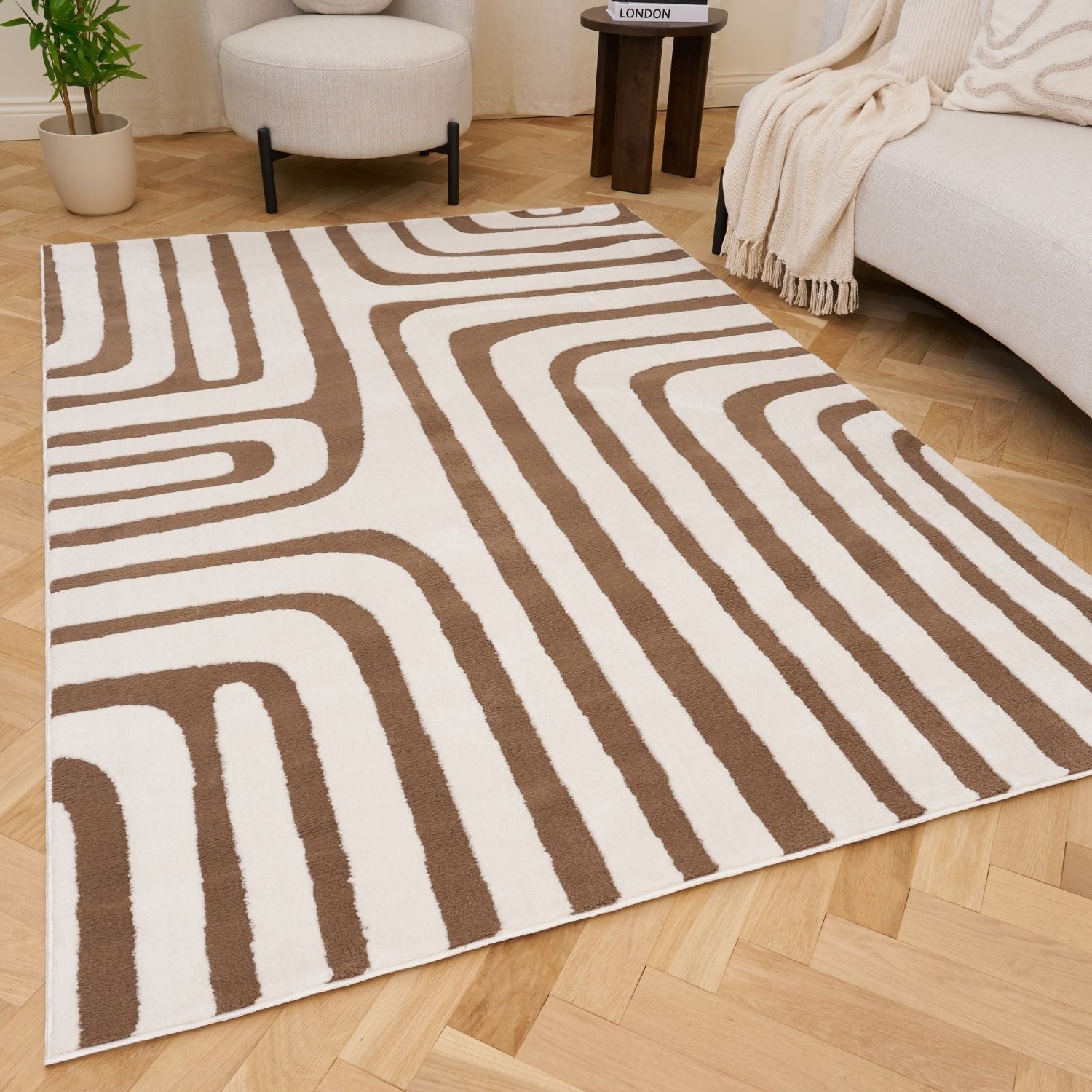 Loft Geometric Brown Rug - PN Home