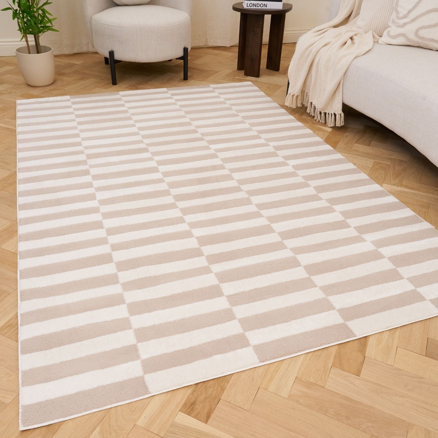 Loft Striped Beige Rug - PN Home