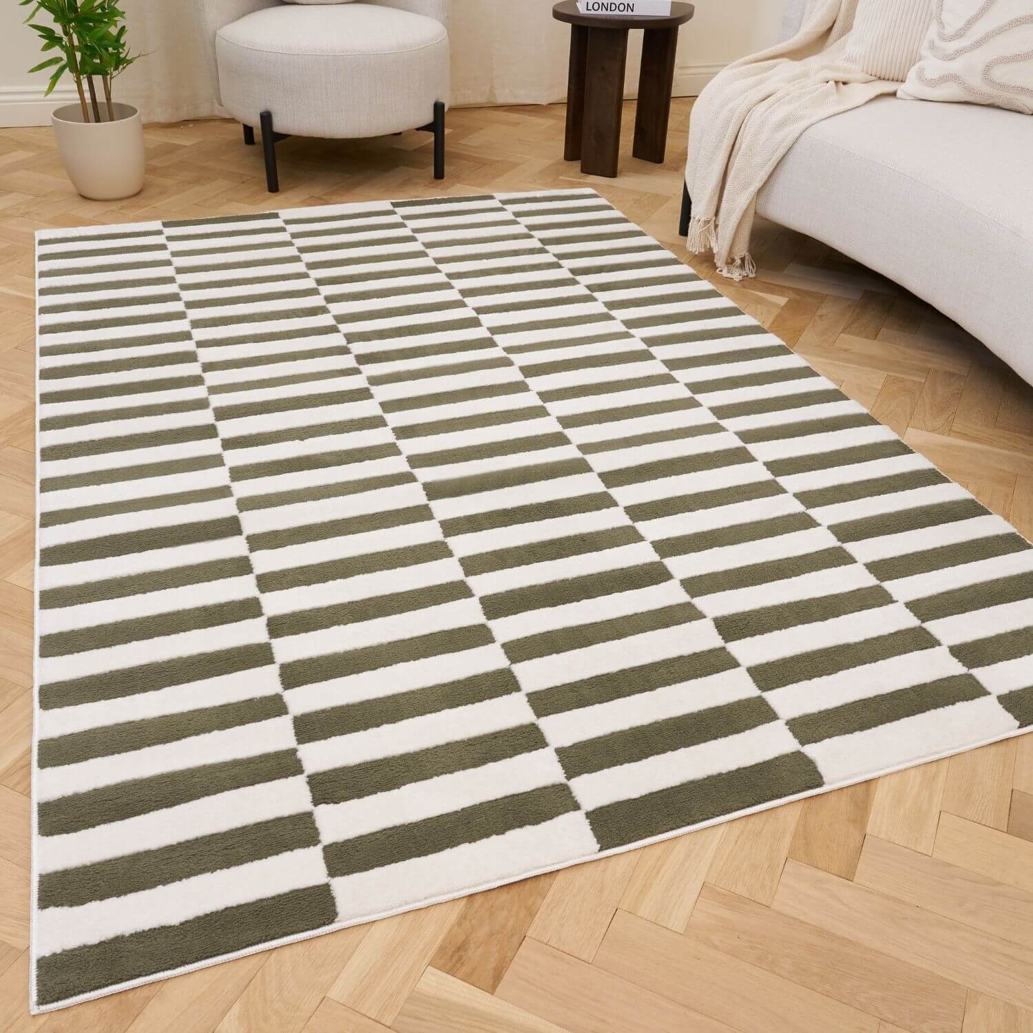 Loft Striped Green Rug - PN Home