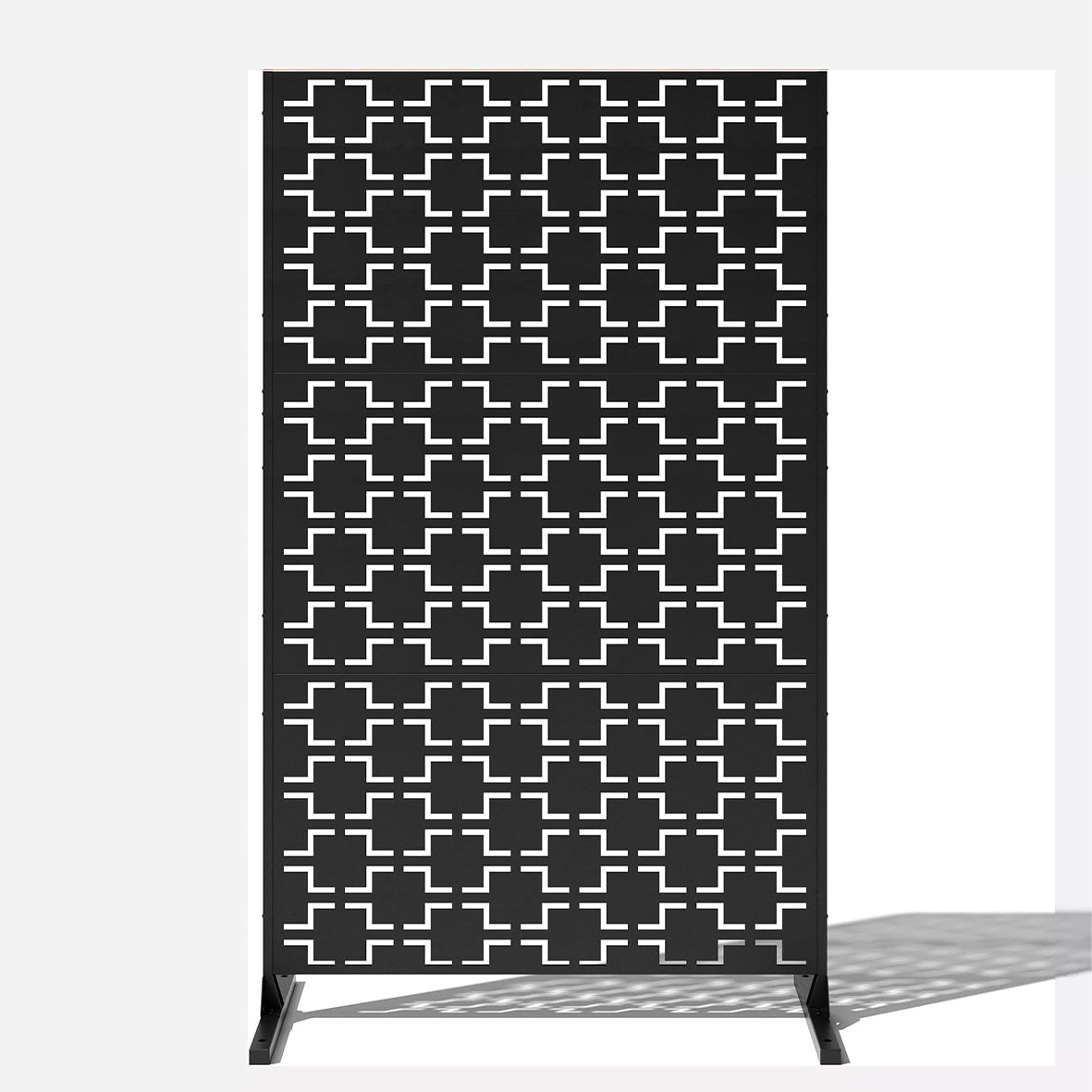 Metal Indoor/Outdoor Privacy Screen with Stand 120cm x 180cm - Squares - PN Home