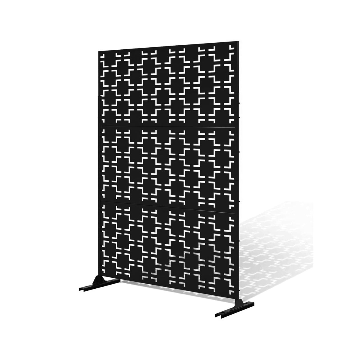Metal Indoor/Outdoor Privacy Screen with Stand 120cm x 180cm - Squares - PN Home