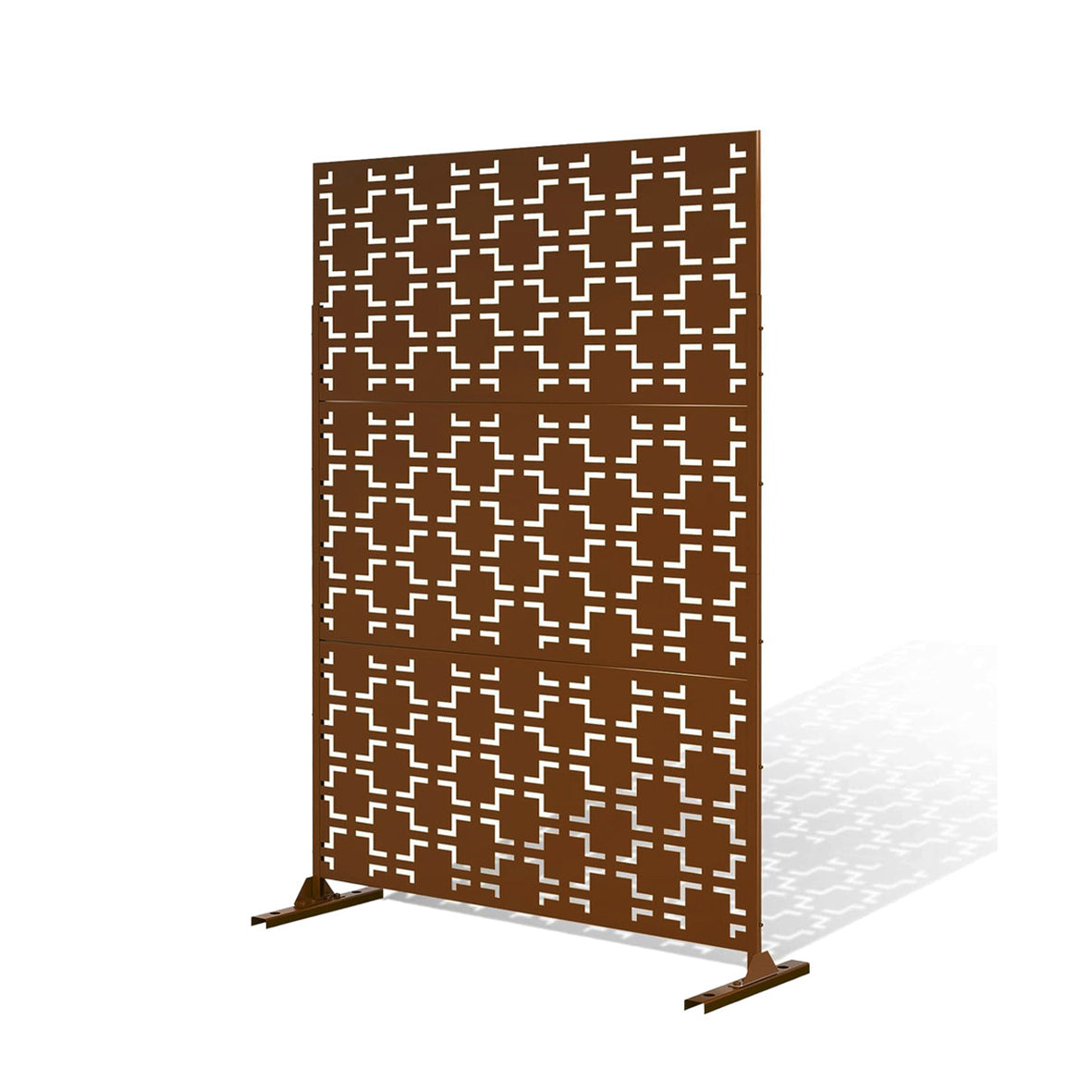 Metal Indoor/Outdoor Privacy Screen with Stand 120cm x 180cm - Squares - PN Home