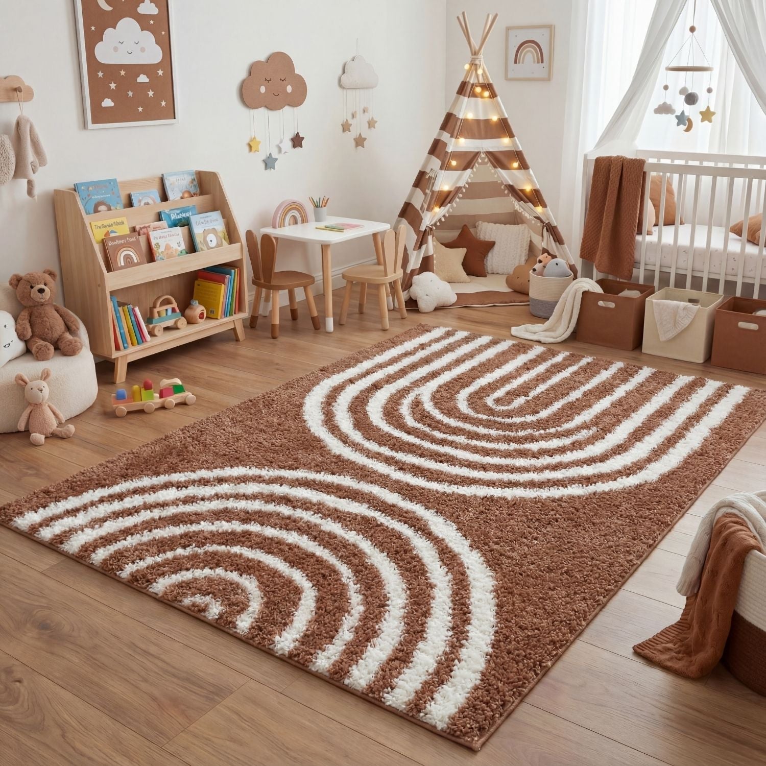 Moodi Shaggy Terra Tawny Rug - PN Home