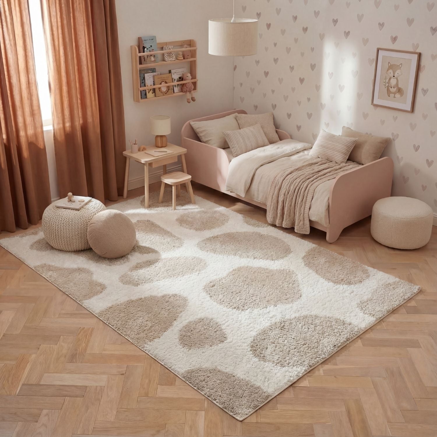 Moodi Shaggy Cream Kora Rug - PN Home
