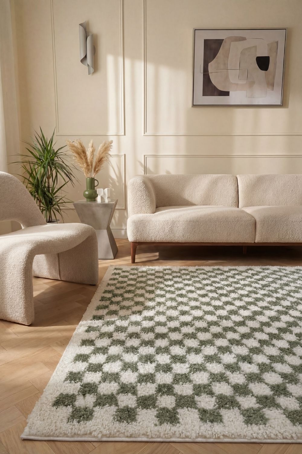 Moodi Shaggy Green Lunel Rug - PN Home