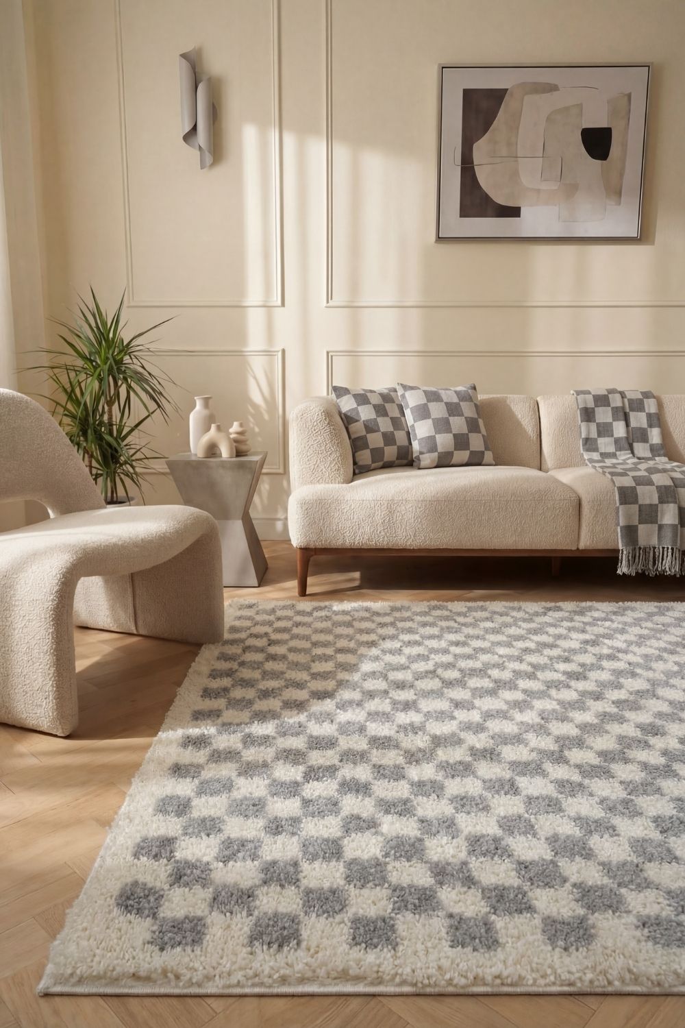 Moodi Shaggy Grey Mulberry Rug - PN Home