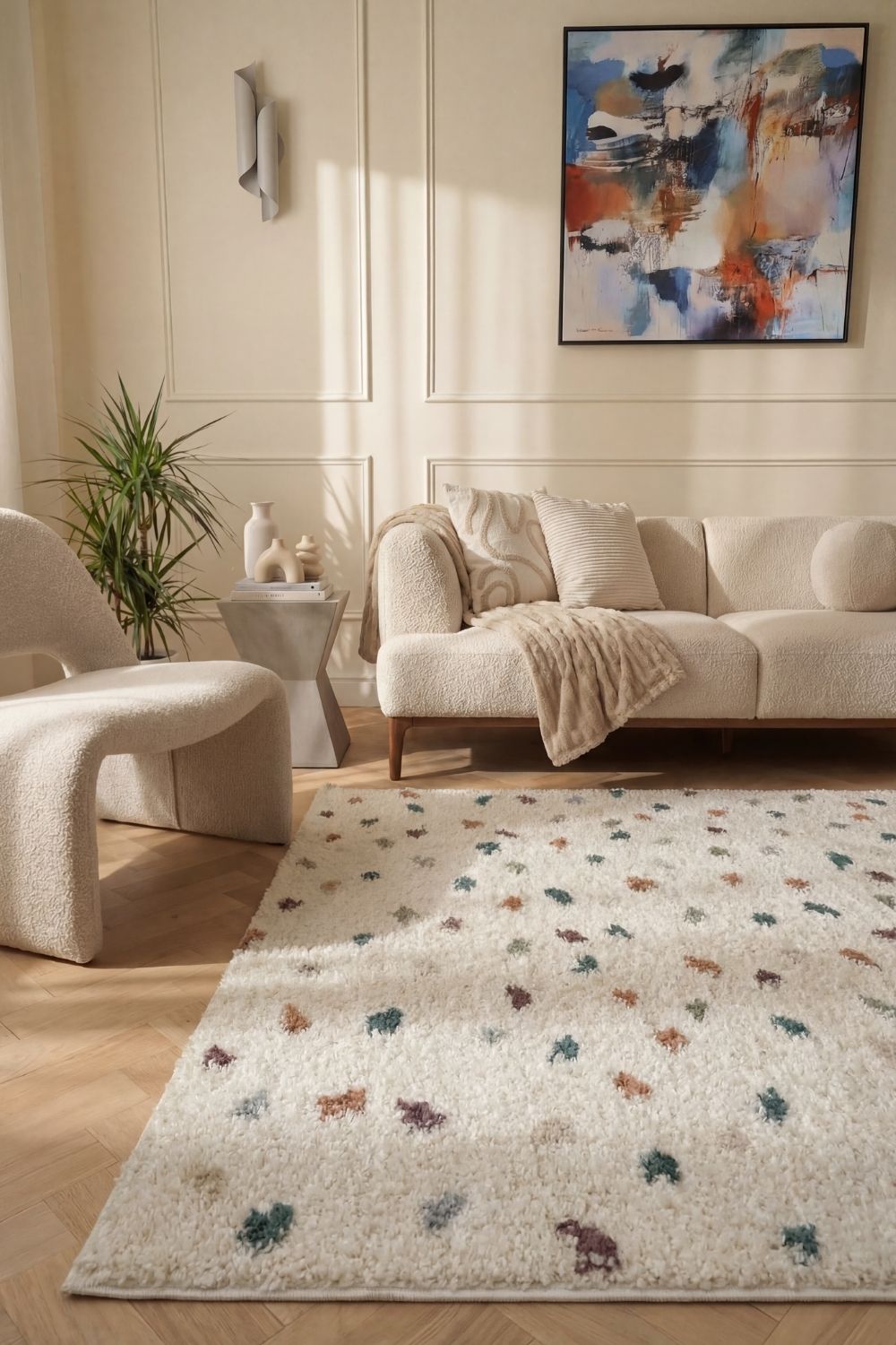 Moodi Shaggy Multicolour Jubile Rug - PN Home