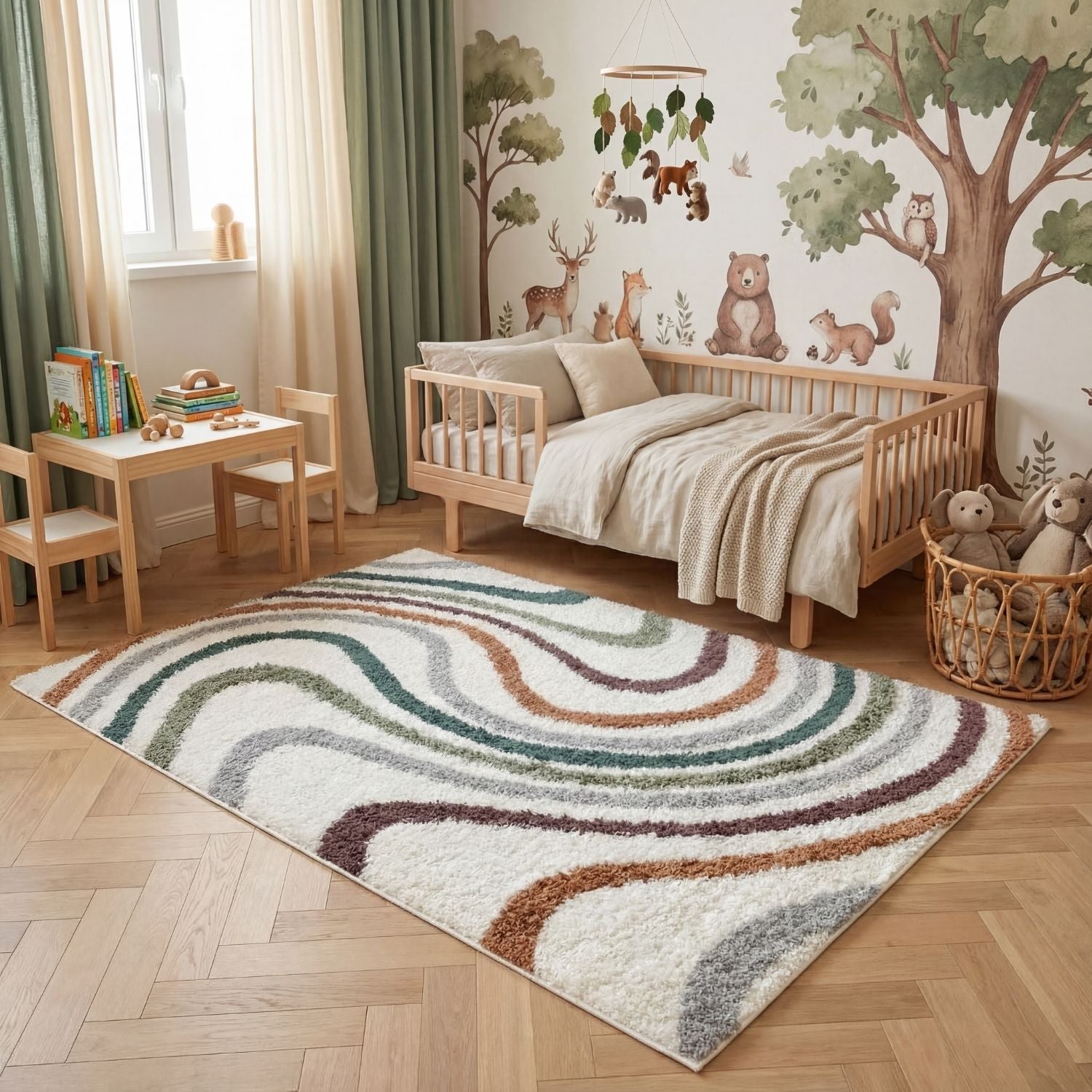 Moodi Shaggy Multicolour Mirage Rug - PN Home