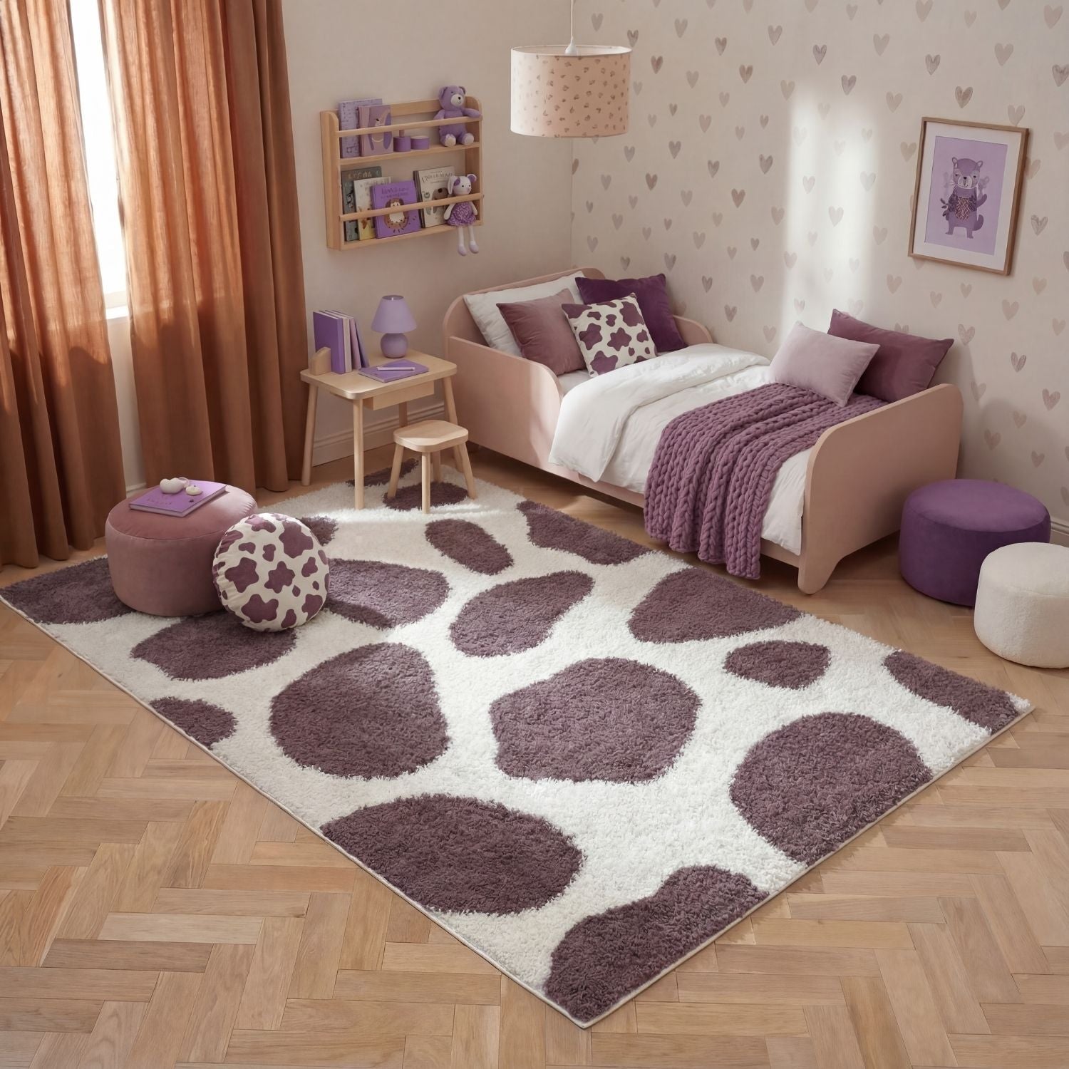 Moodi Shaggy Purple Nimbus Rug - PN Home