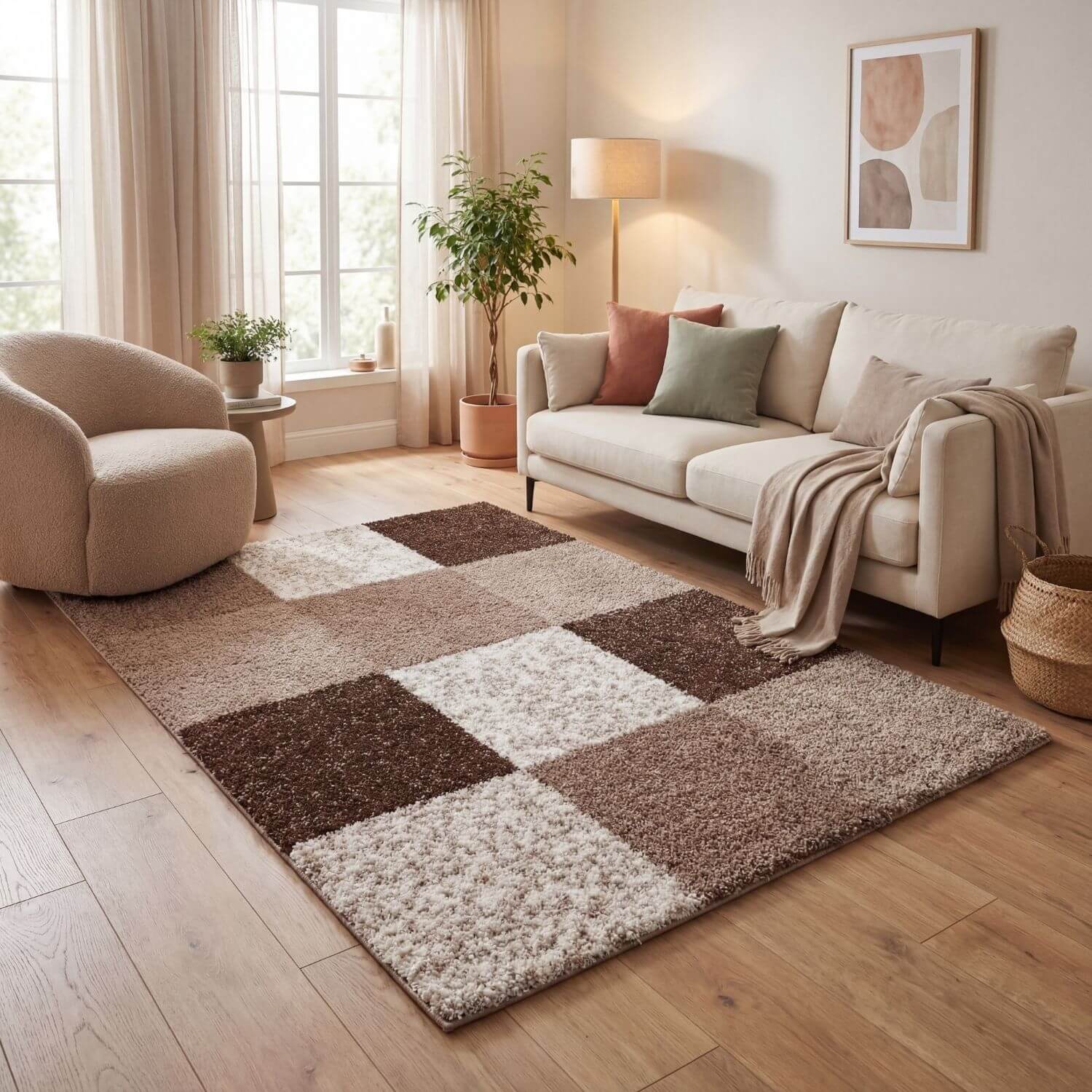 Myshaggy Geometric Brown Rug - PN Home