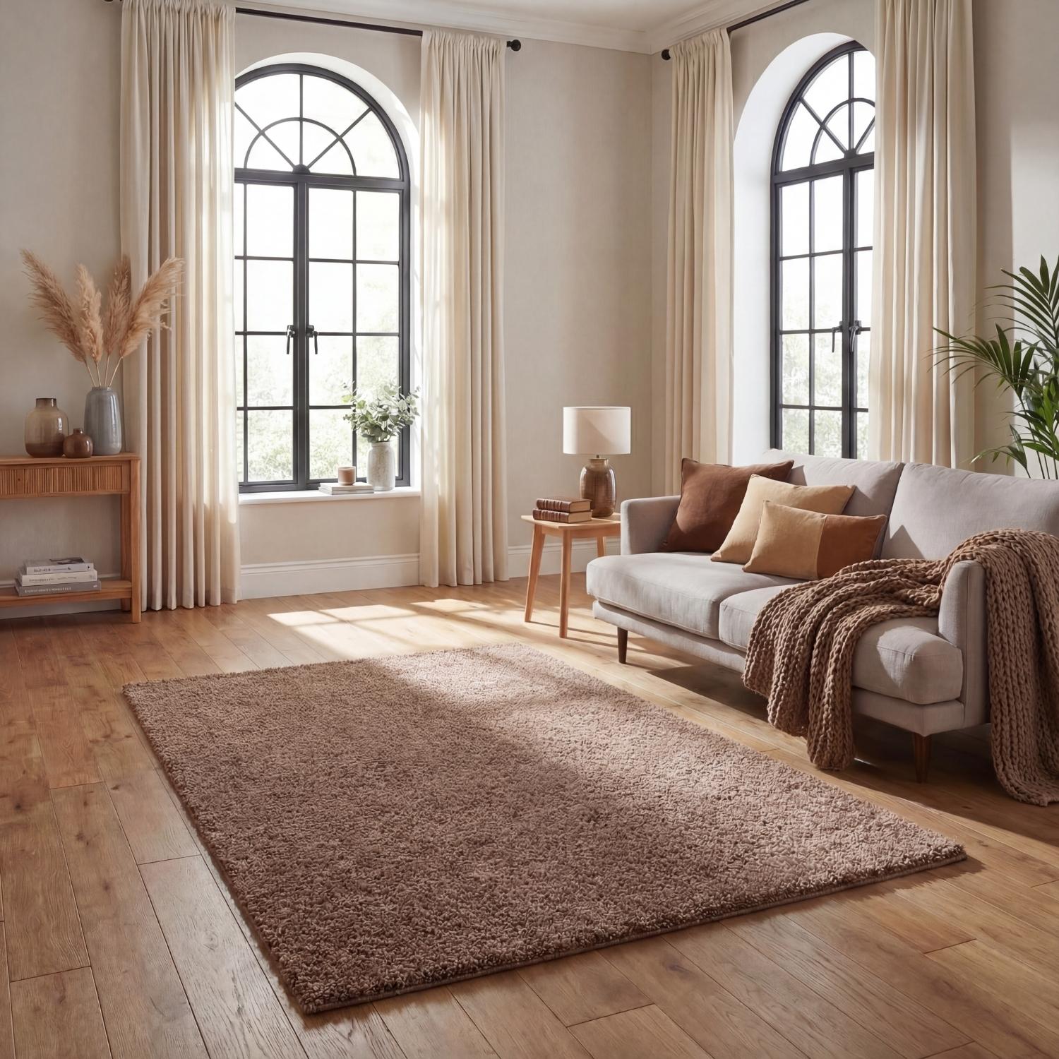 Myshaggy Solid Beige Rug - PN Home