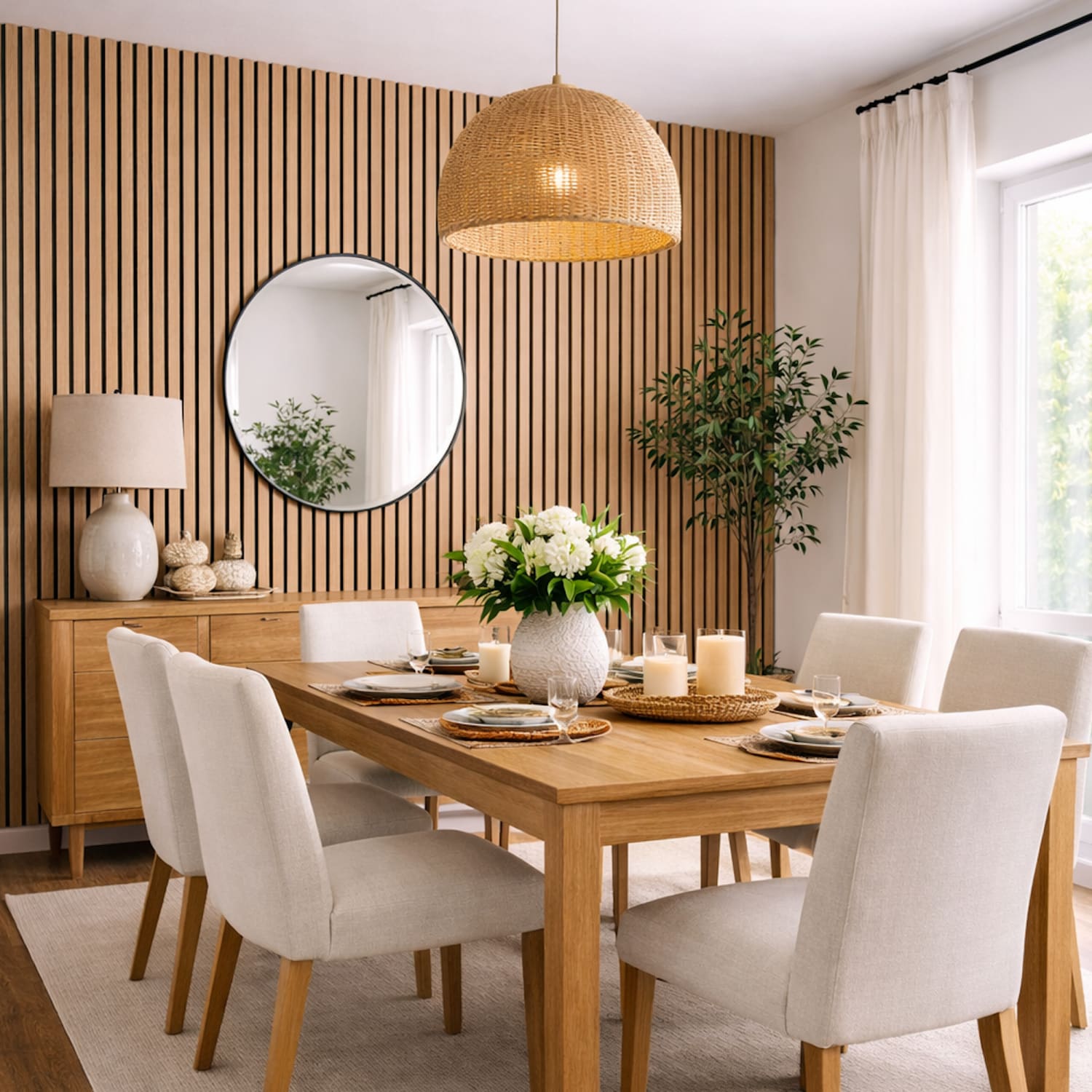 Natural Oak Acoustic Wall Panels - PN Home