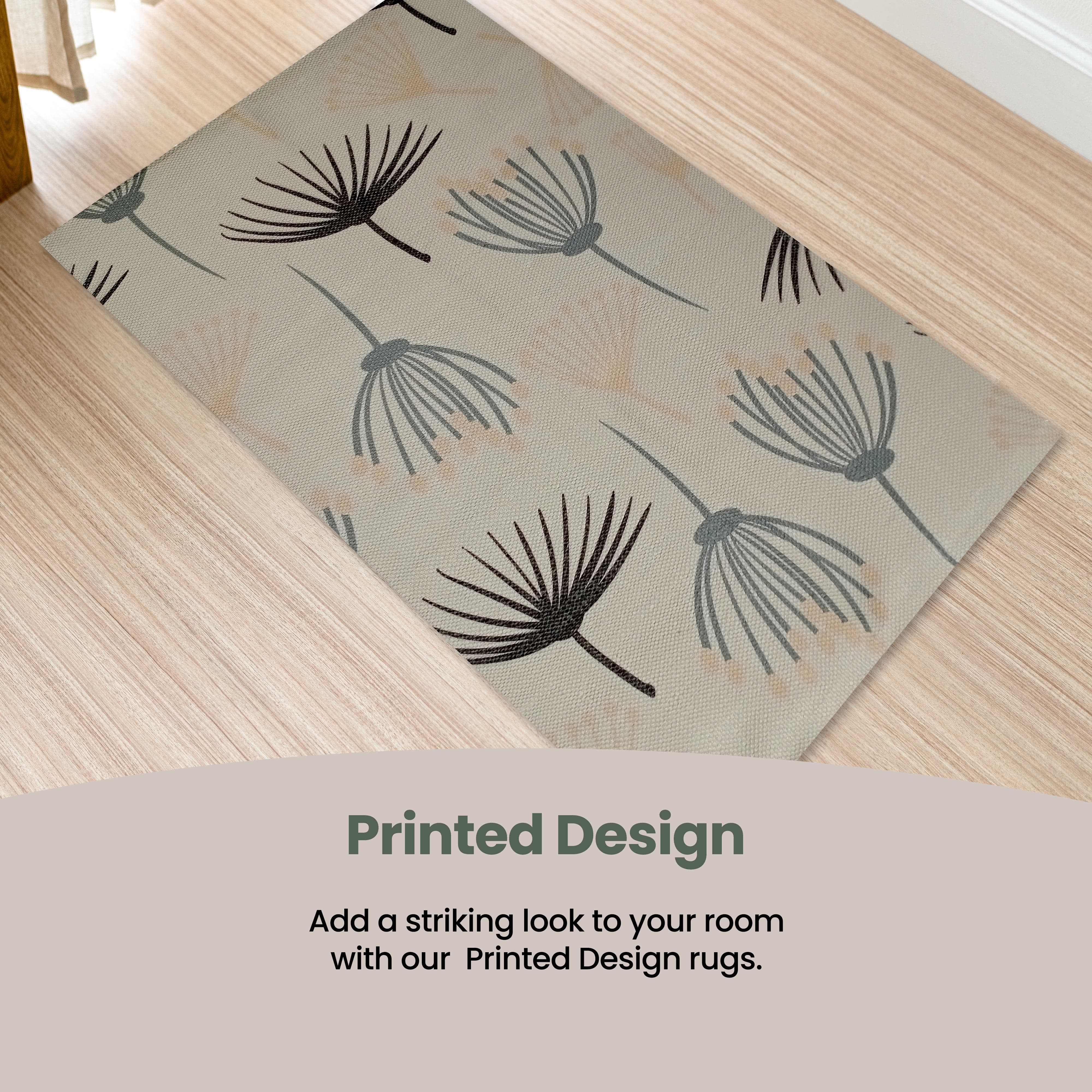 OLIVIA ROCCO Printed Rug Nina Design Colour Non-Slip Modern Floor Rug For Living Room