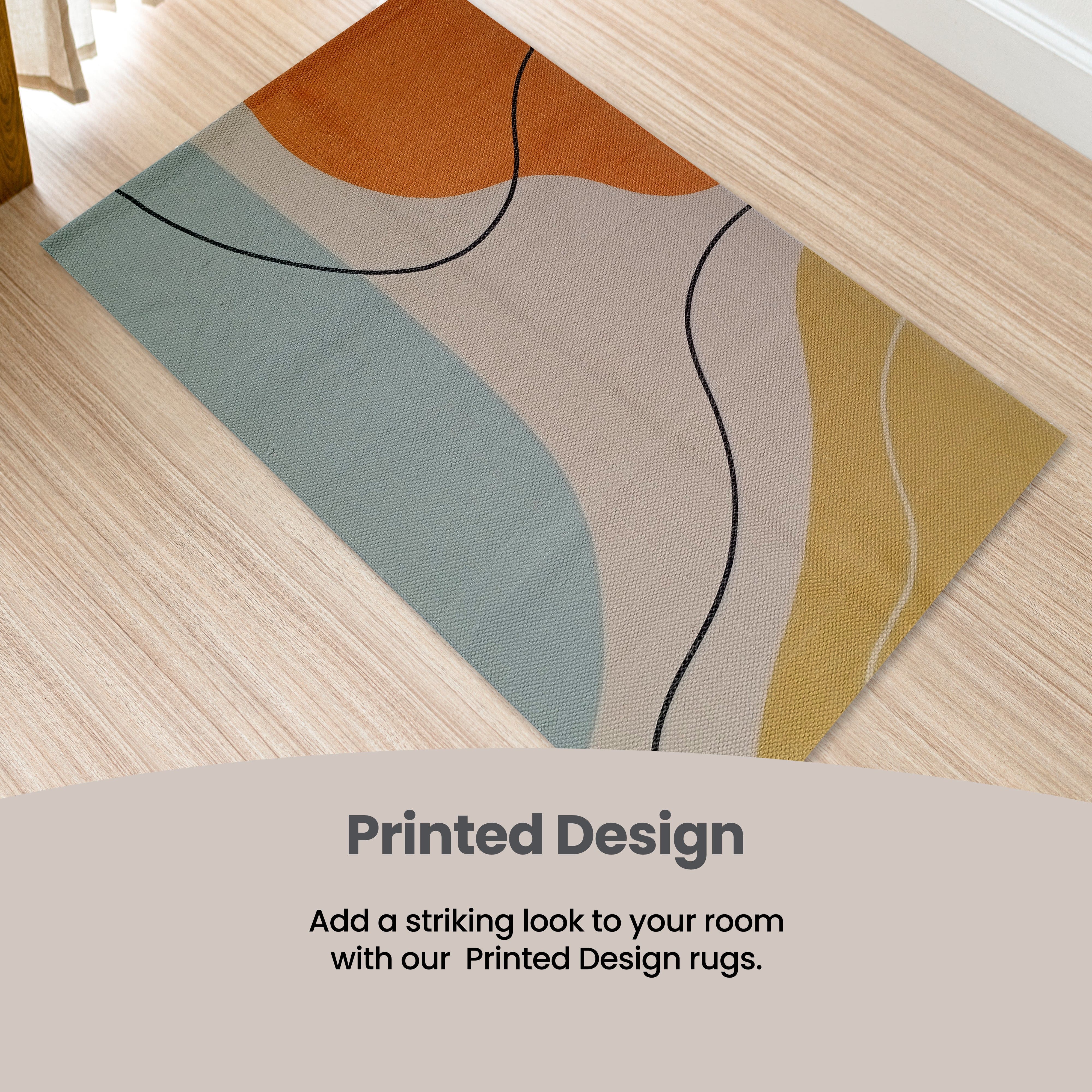 OLIVIA ROCCO Printed Rug Venus Design Modern Non Slip Soft Durable Floor Rug For Living