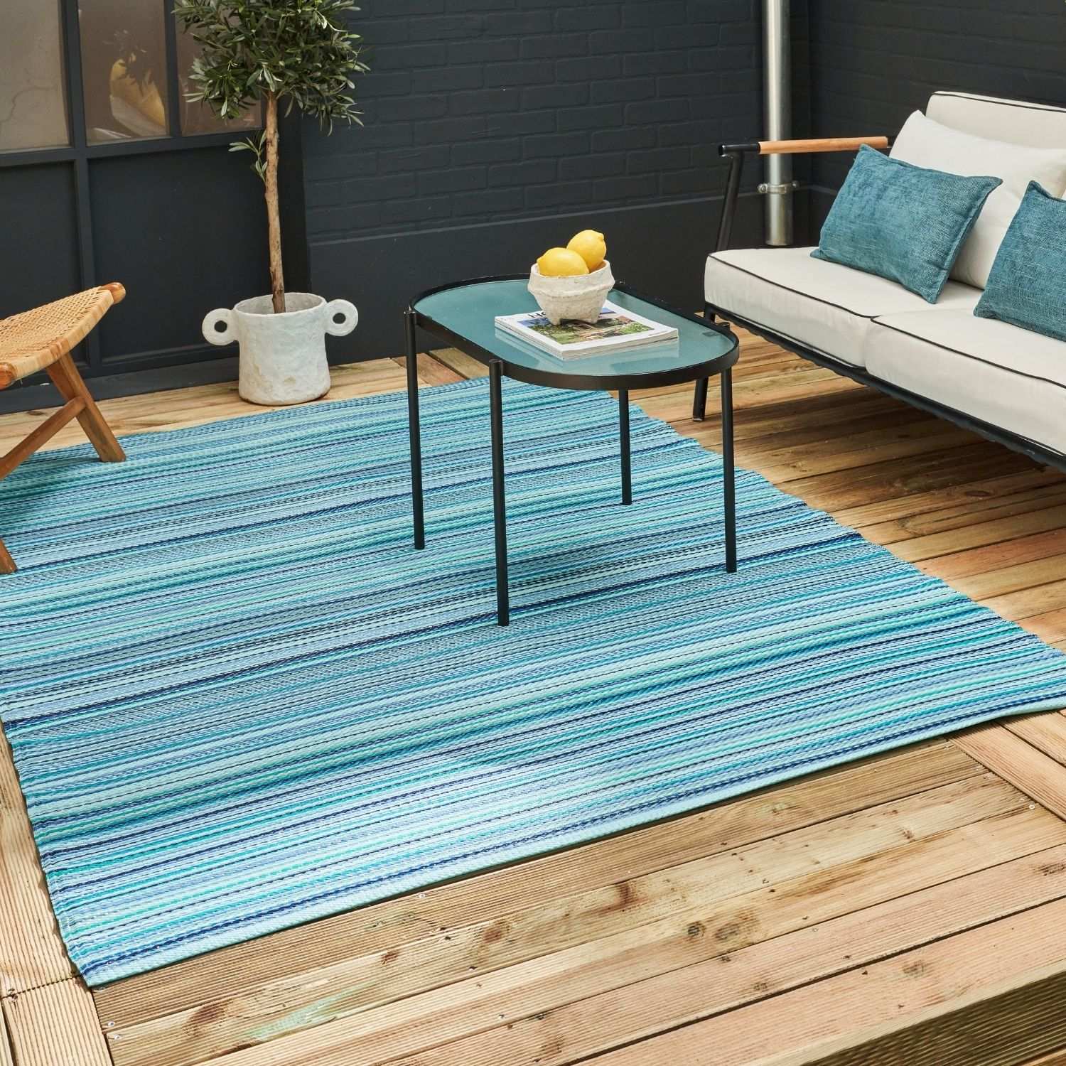 Rainbow Outdoor Rug Blue | 1020 - PN Home
