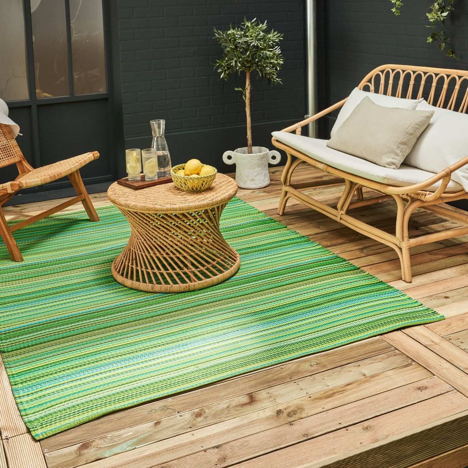 Rainbow Outdoor Rug Green | 1020 - PN Home