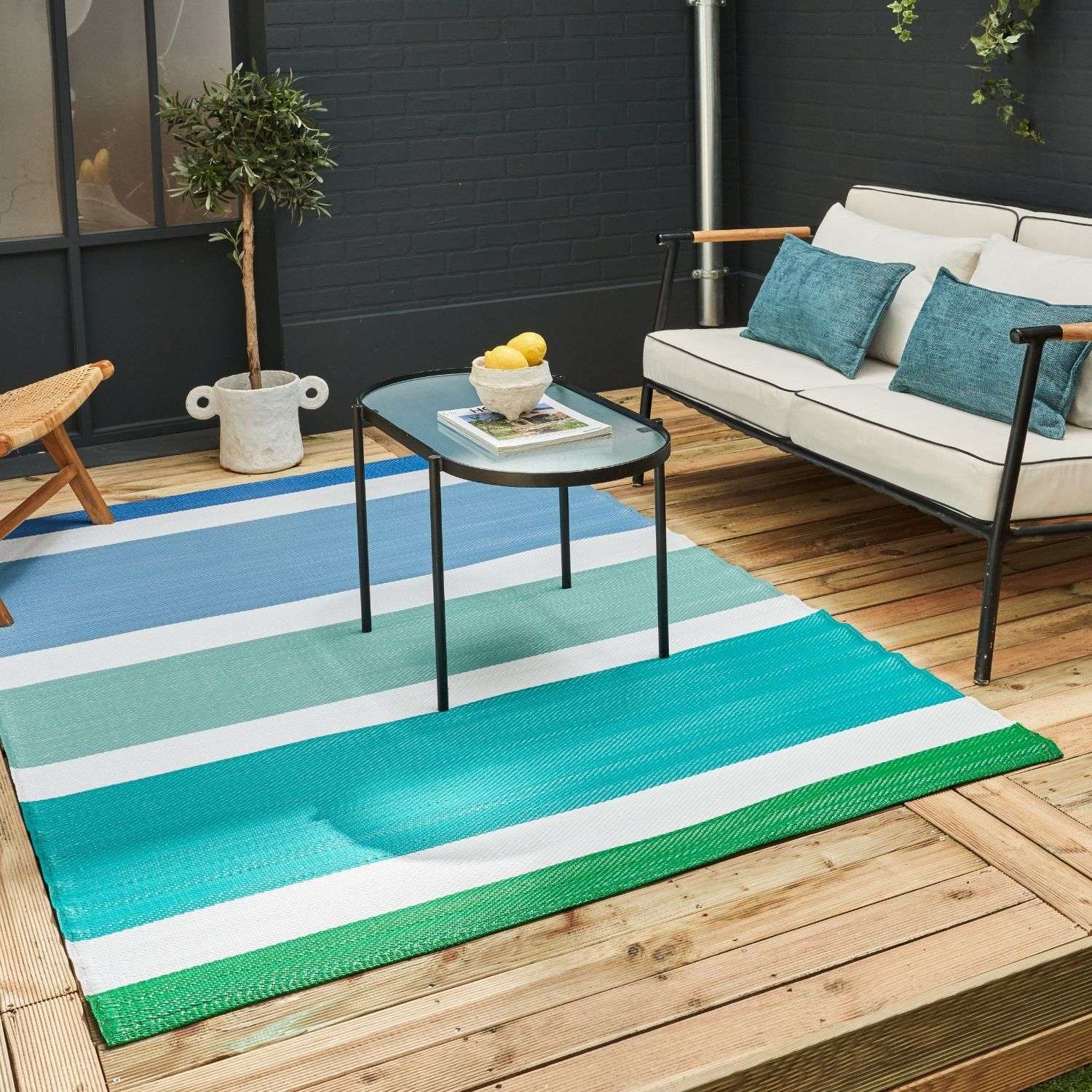 Rainbow Outdoor Rug Blue | 1030 - PN Home
