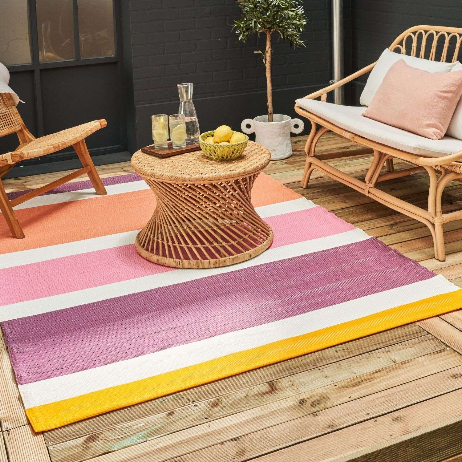 Rainbow Outdoor Rug Pink | 1030 - PN Home
