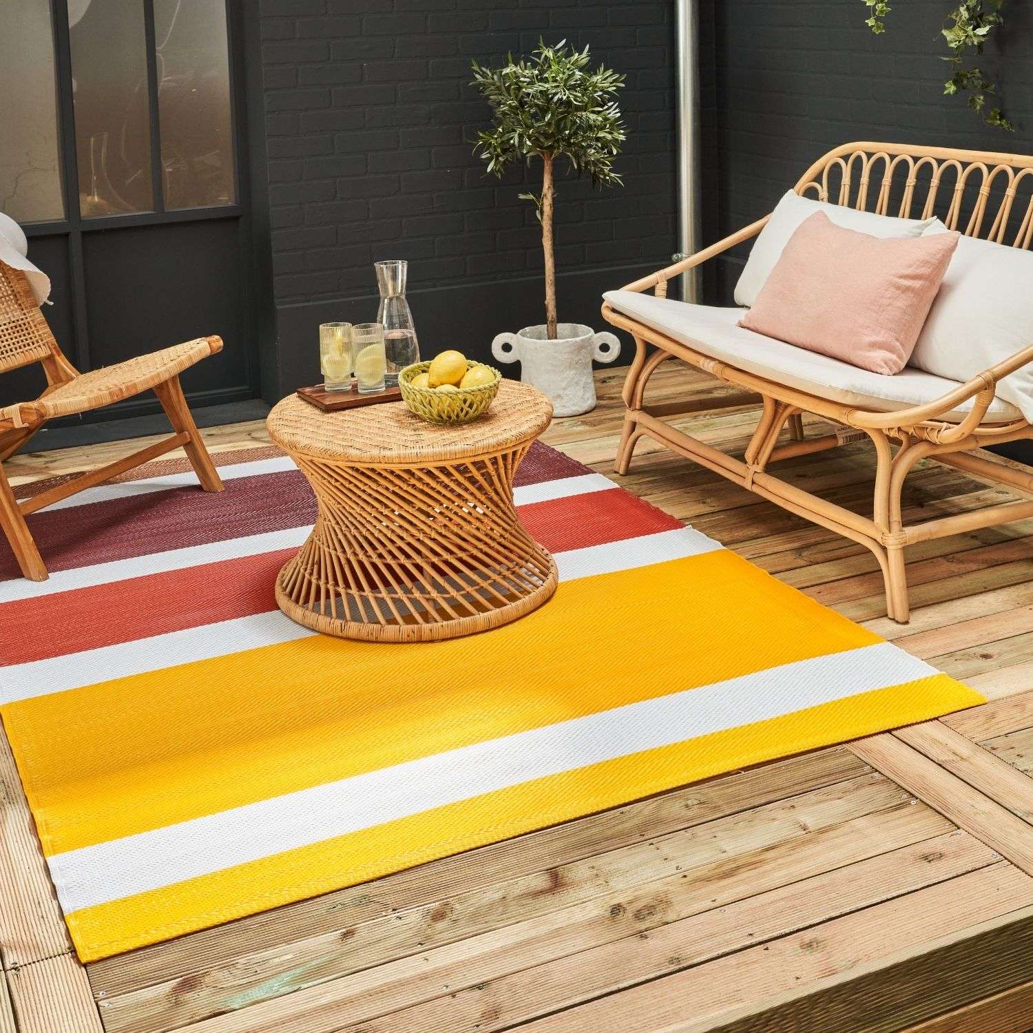 Rainbow Outdoor Rug Yellow | 1030 - PN Home