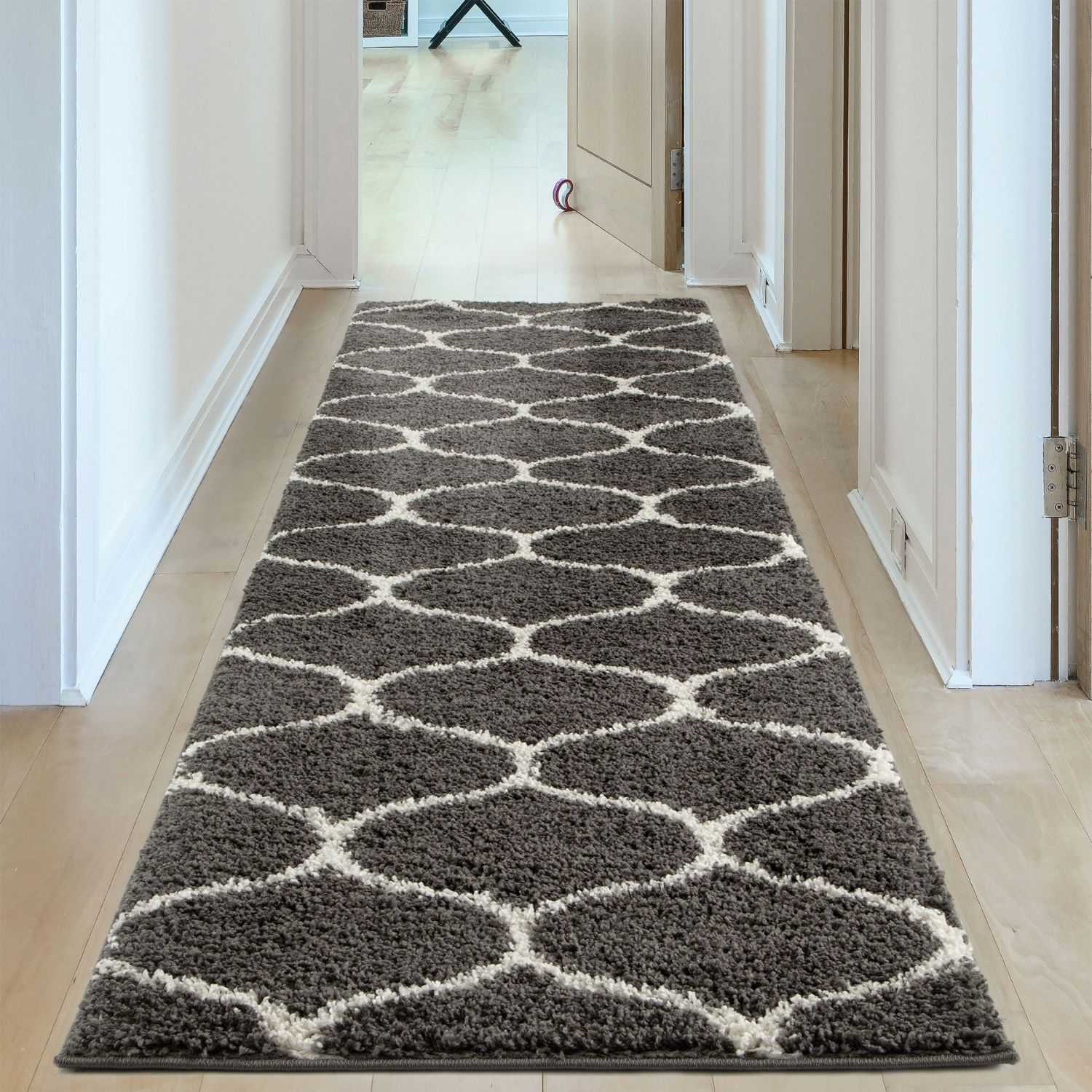 Moroccan Dark Grey Shaggy Rug | 640 - PN Home