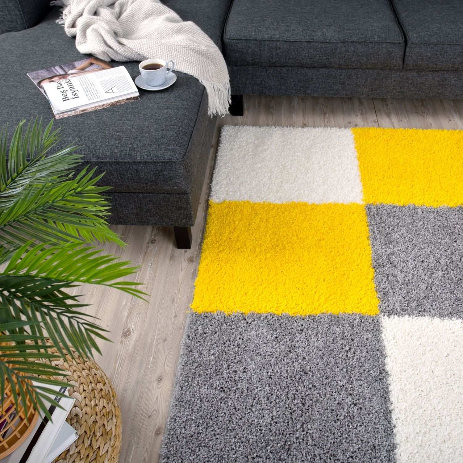 Myshaggy Geometric Yellow Rug - PN Home