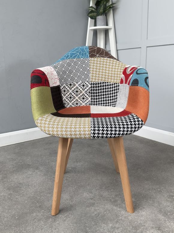 patchwork fabric dining chairs