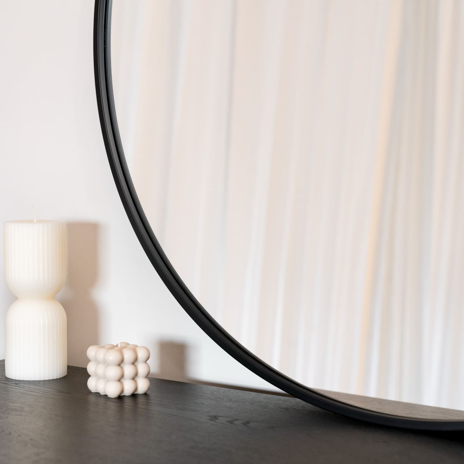 Rei - Round Black Metal Circle Mirror - 70cm x 70cm - PN Home