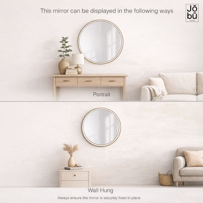 Rei - Round Black Metal Circle Mirror - 70cm x 70cm - PN Home
