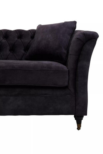3 Seater Grey Velvet Sofa, Sabrina - PN Home