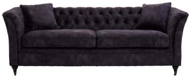3 Seater Grey Velvet Sofa, Sabrina - PN Home