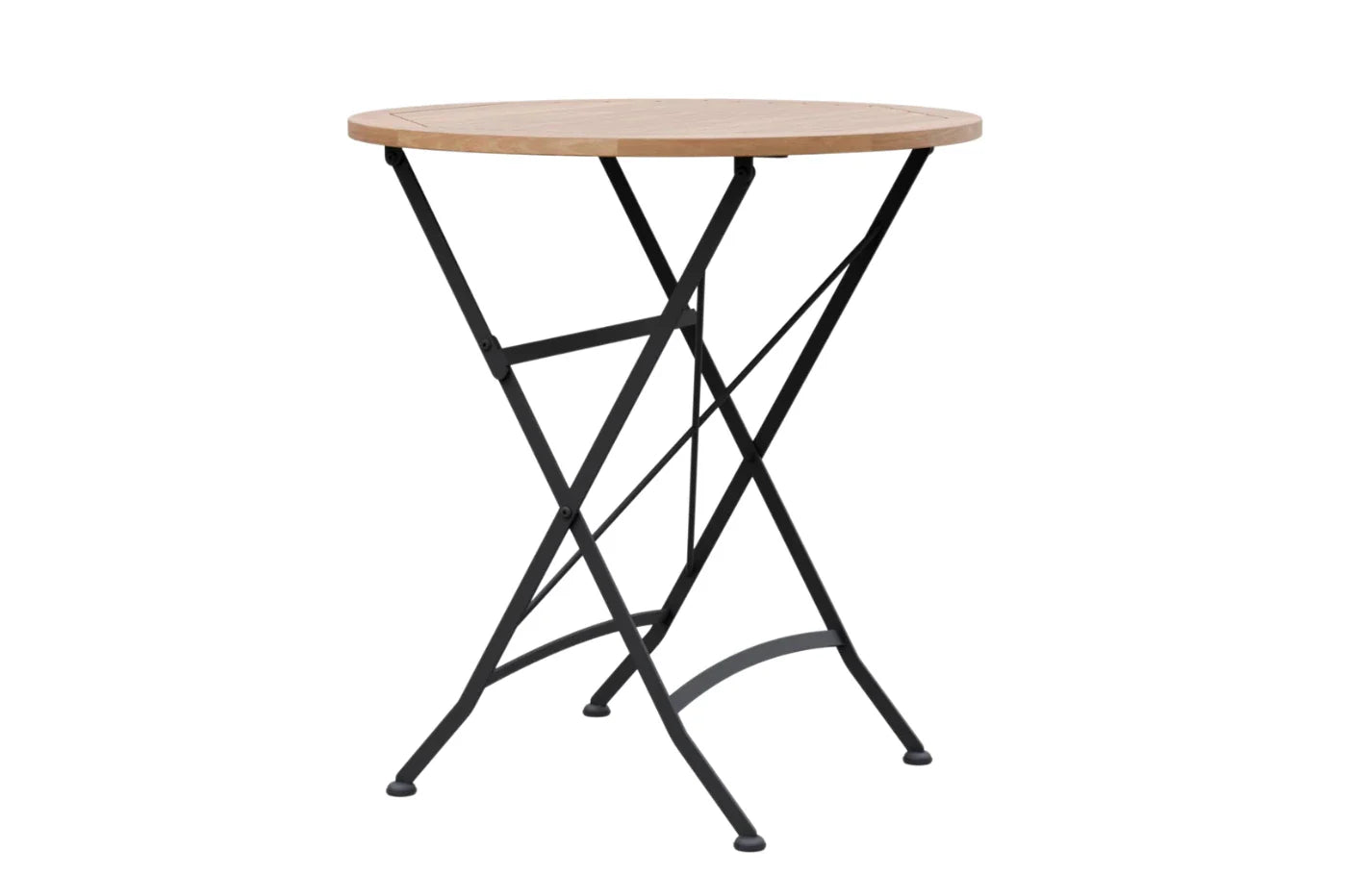 Sicily 2 Seater Teak and Wrought Iron Round 70cm Garden Dining Set - PN Home