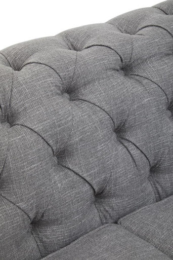 Stella Three Seat Grey Linen Sofa