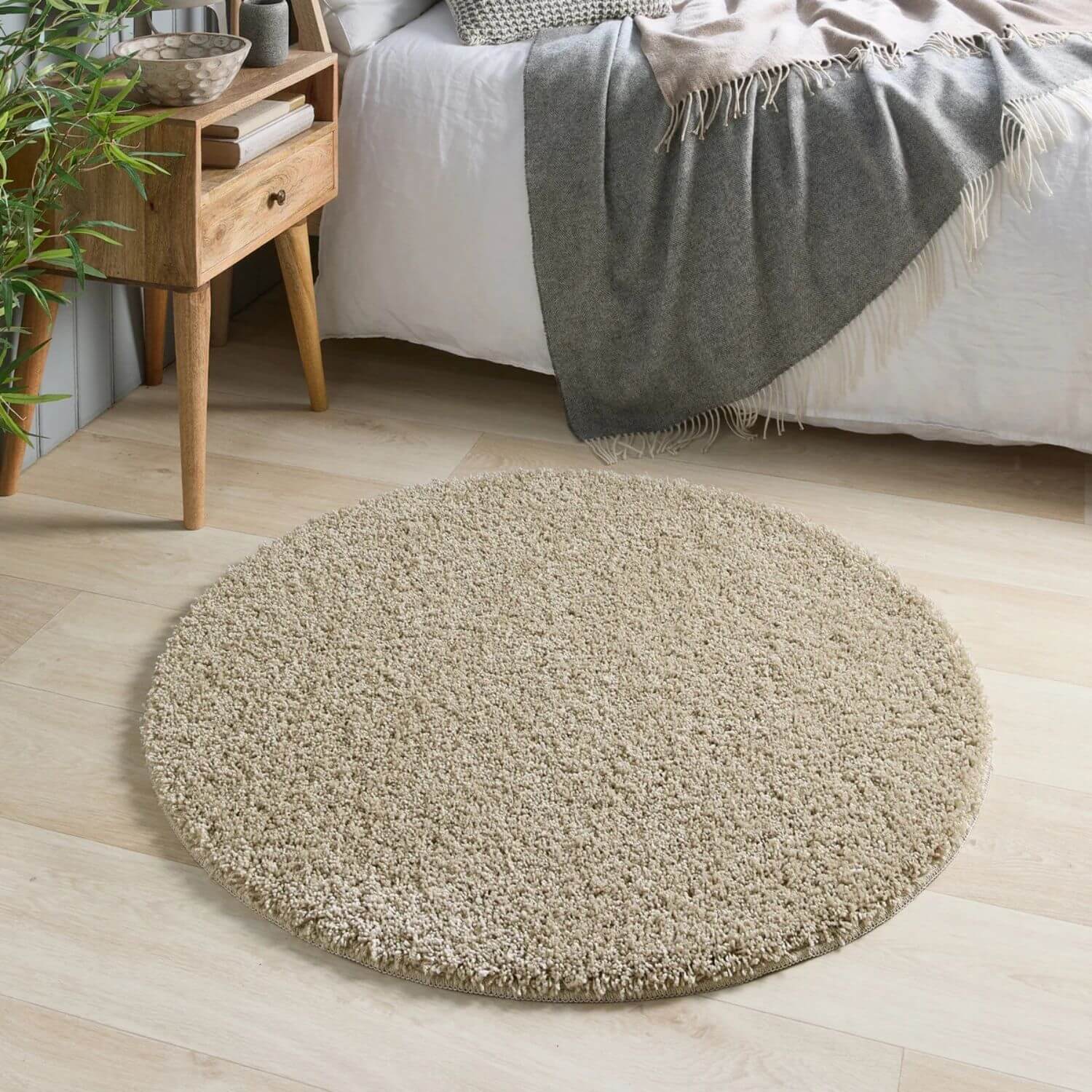 Washable Stone Shaggy Rug - PN Home