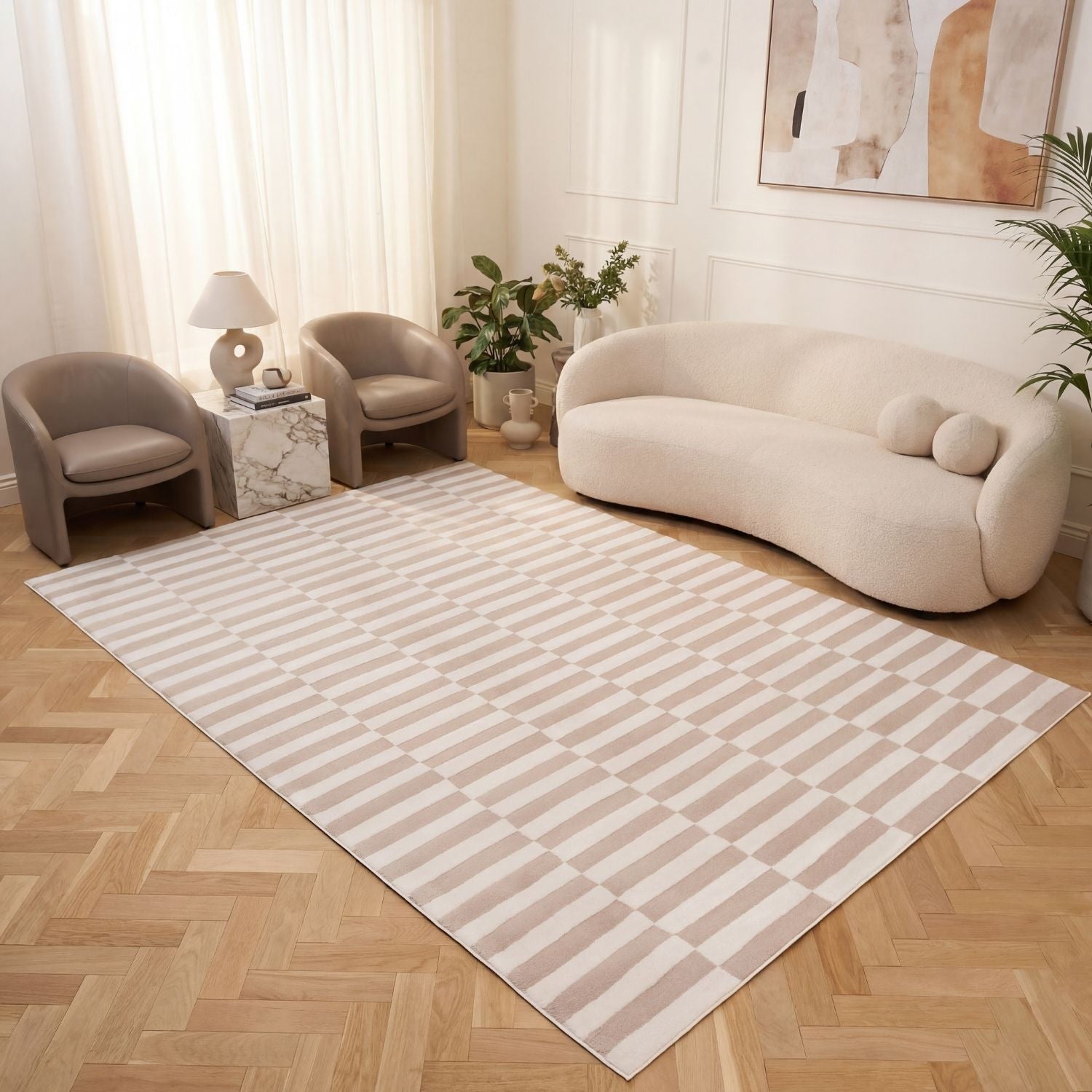 Loft Striped Beige Rug - PN Home